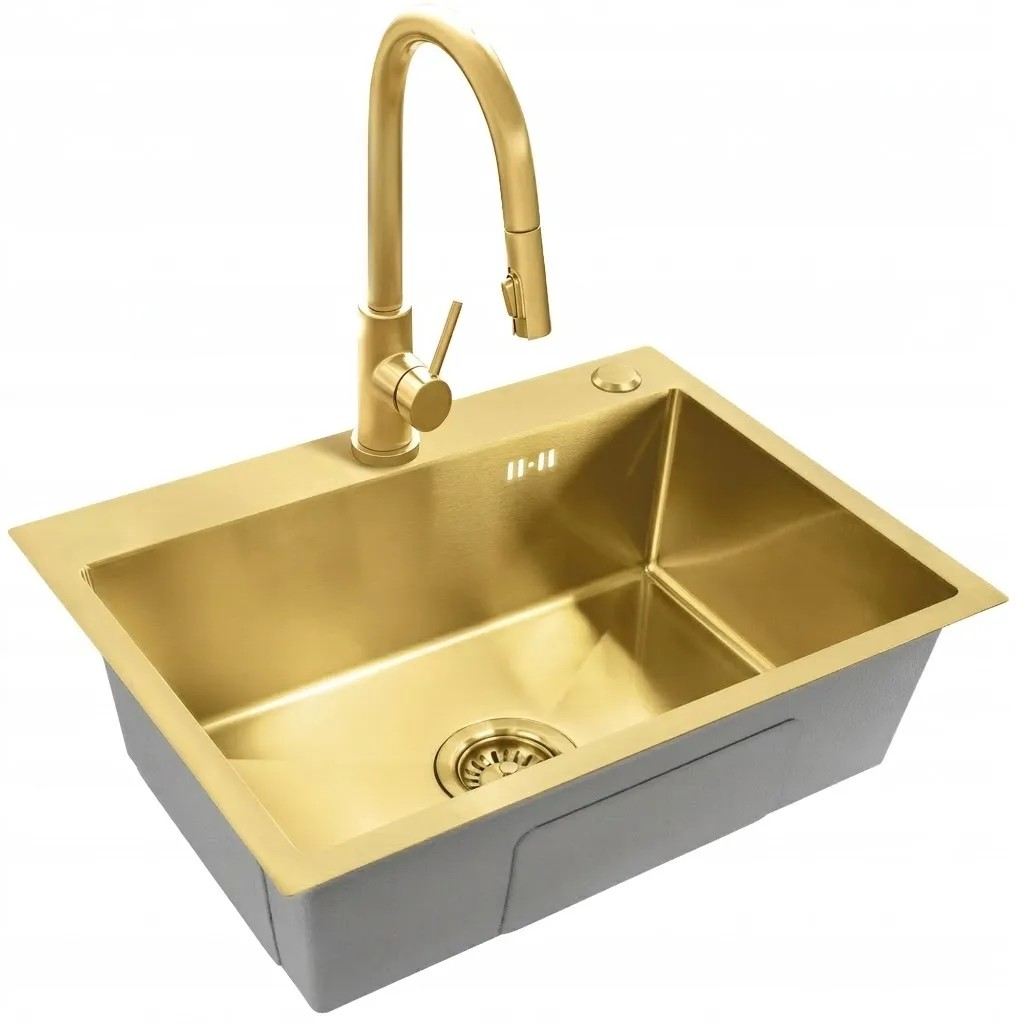 Plieninė kriauklė Liam BRUSH GOLD aprašymas - Prekės nuotrauka