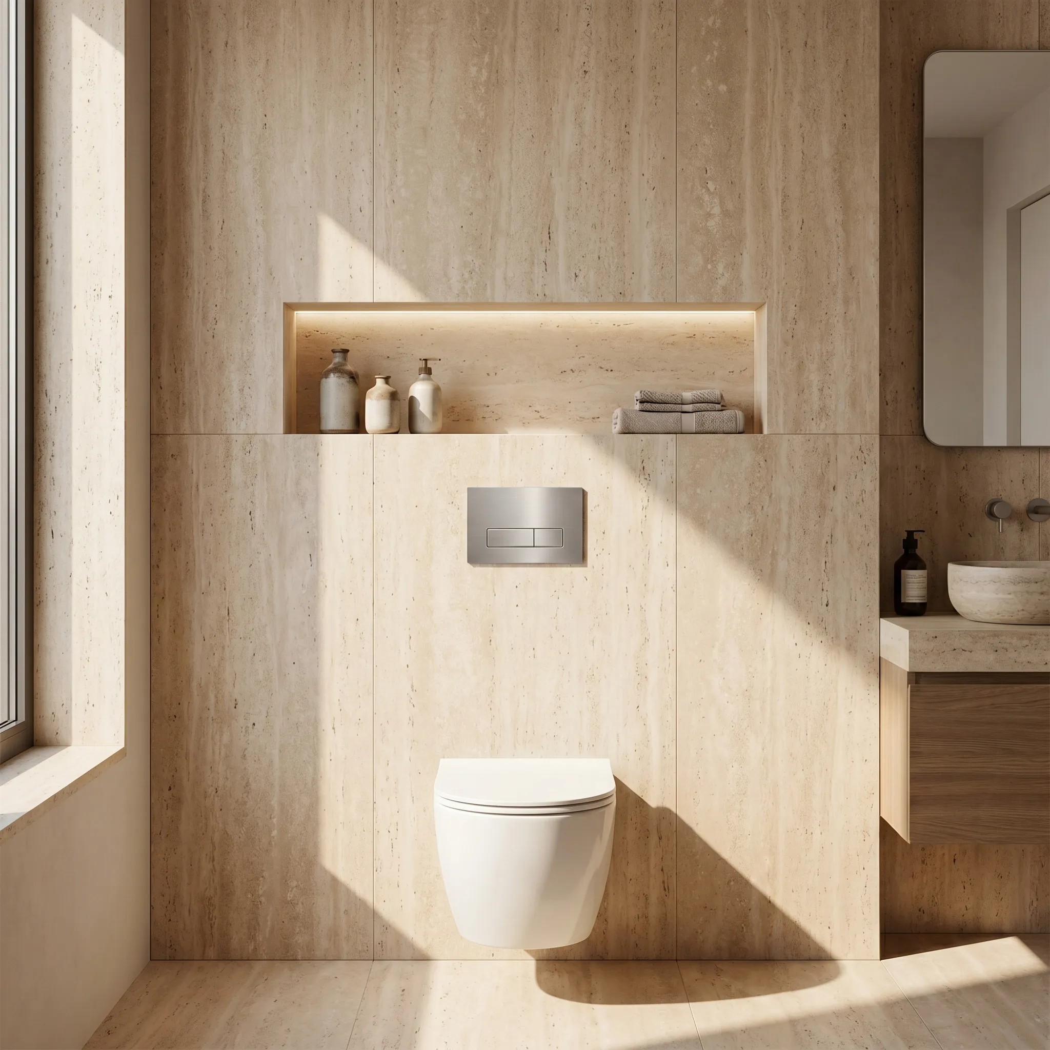 rea Potinkinis WC Rėmo Komplektas Slim 024N su T Steel Mygtuku aprašymas - Prekės nuotrauka