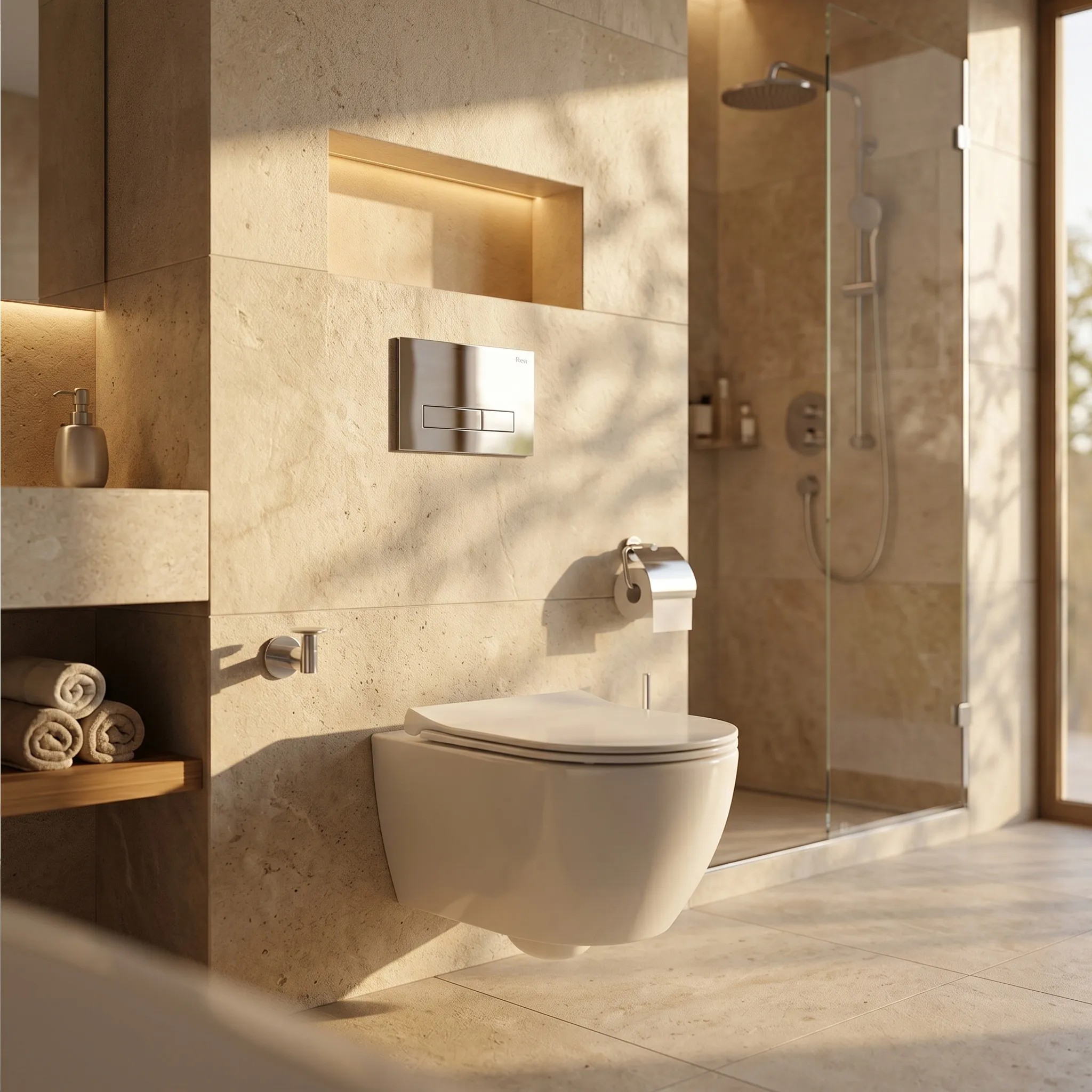 rea Potinkinis WC Rėmo Komplektas Slim 024N su HD Chrome Mygtuku aprašymas - Prekės nuotrauka