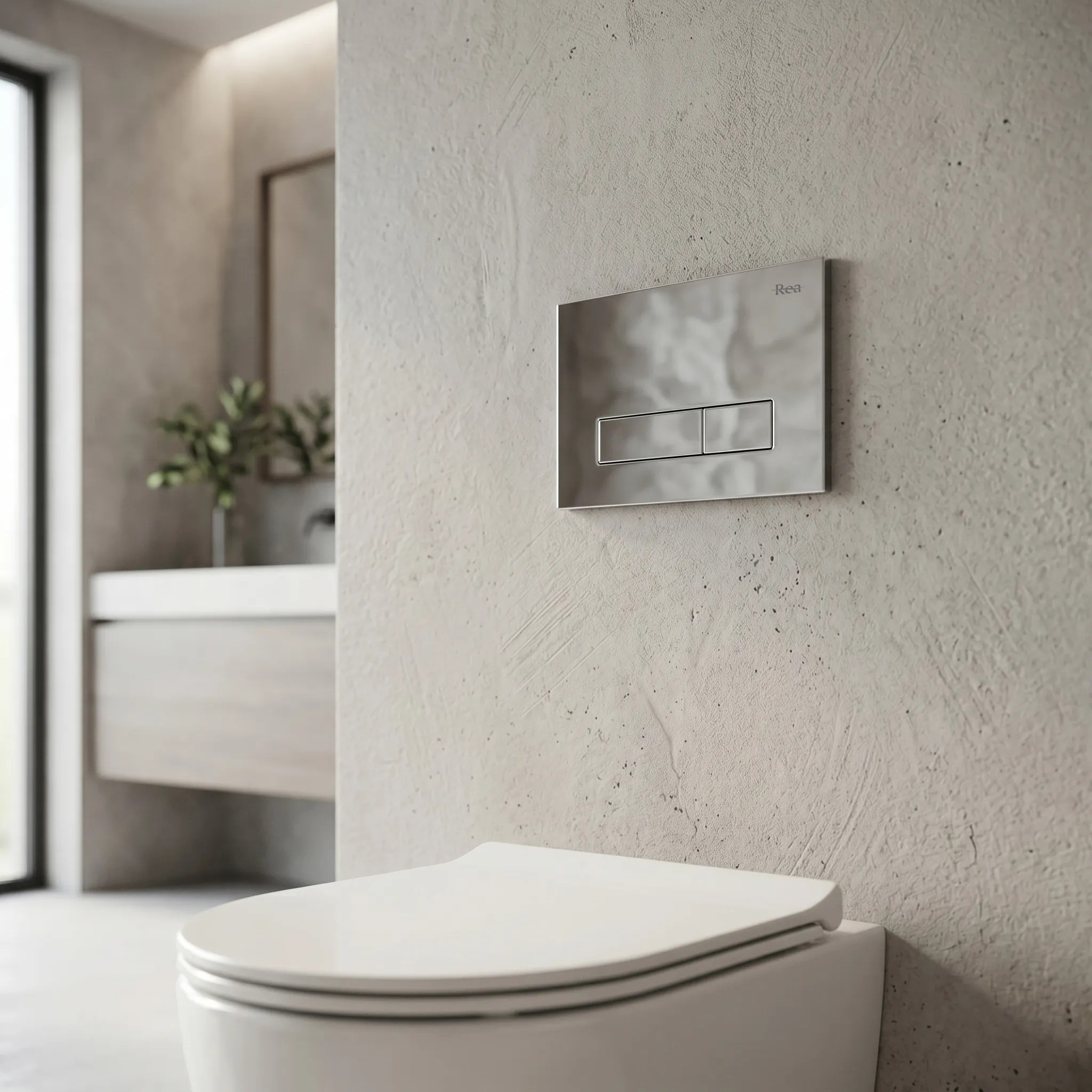 rea Potinkinis WC Rėmo Komplektas Slim 024N su HD Chrome Mygtuku aprašymas - Prekės nuotrauka