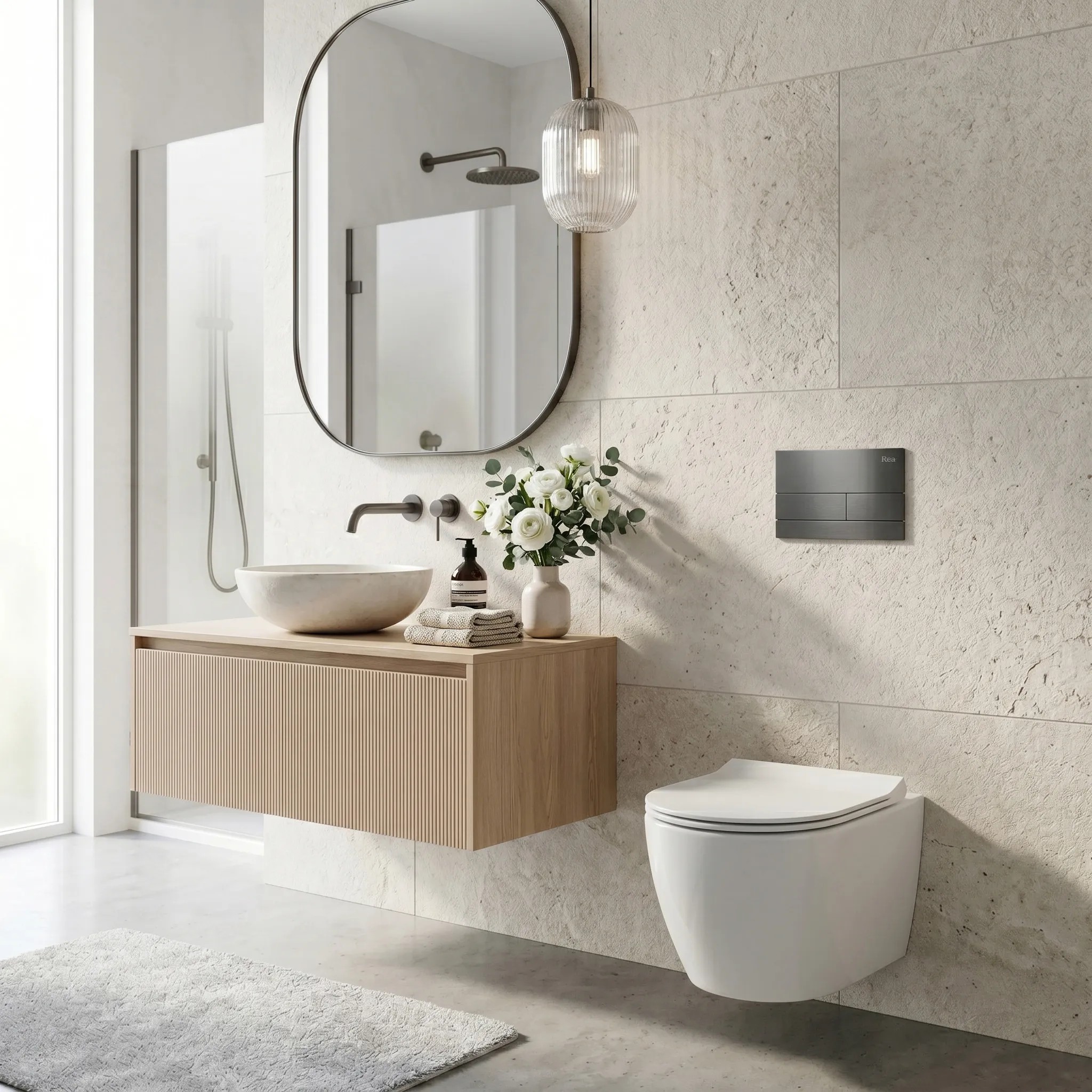 rea Potinkinis WC Rėmo Komplektas Slim 024N su T Titan Mygtuku aprašymas - Prekės nuotrauka
