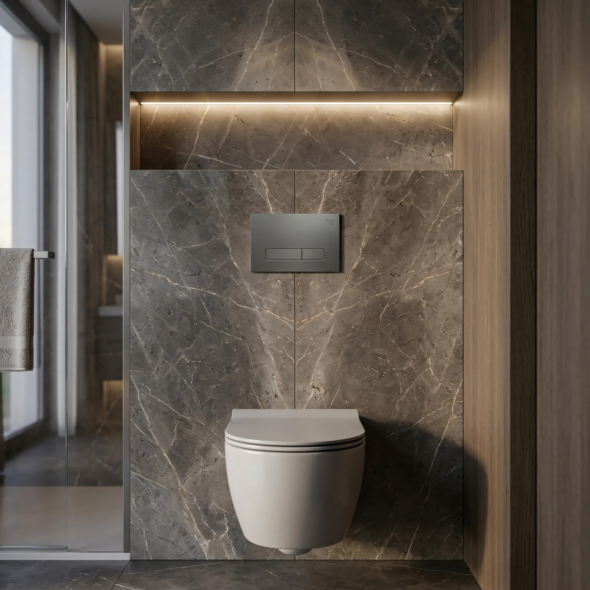 rea Potinkinis WC Rėmo Komplektas Slim 024N su HD Titan Mygtuku aprašymas - Prekės nuotrauka