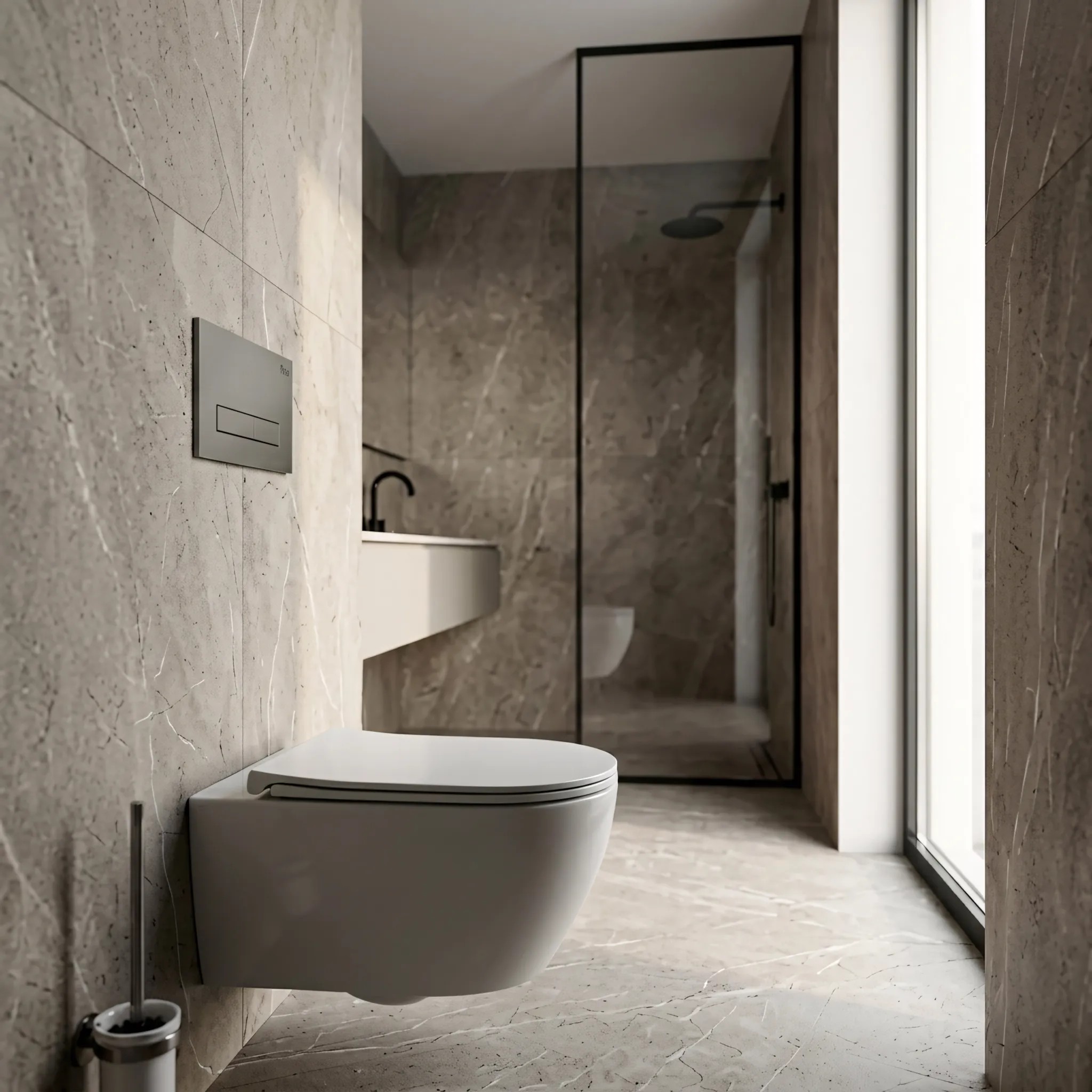 rea Potinkinis WC Rėmo Komplektas Slim 024N su HD Titan Mygtuku aprašymas - Prekės nuotrauka