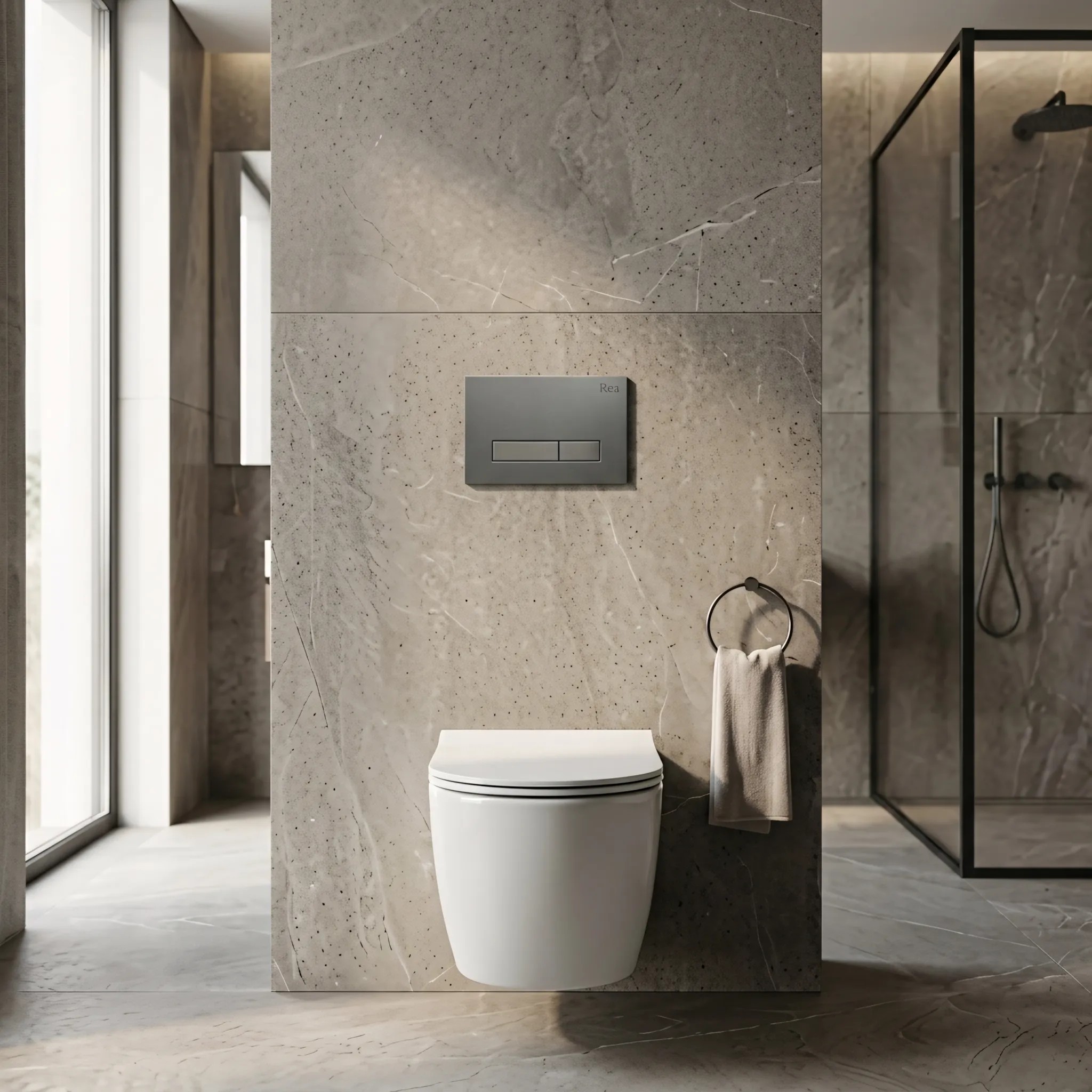 rea Potinkinis WC Rėmo Komplektas Slim 024N su HD Titan Mygtuku aprašymas - Prekės nuotrauka