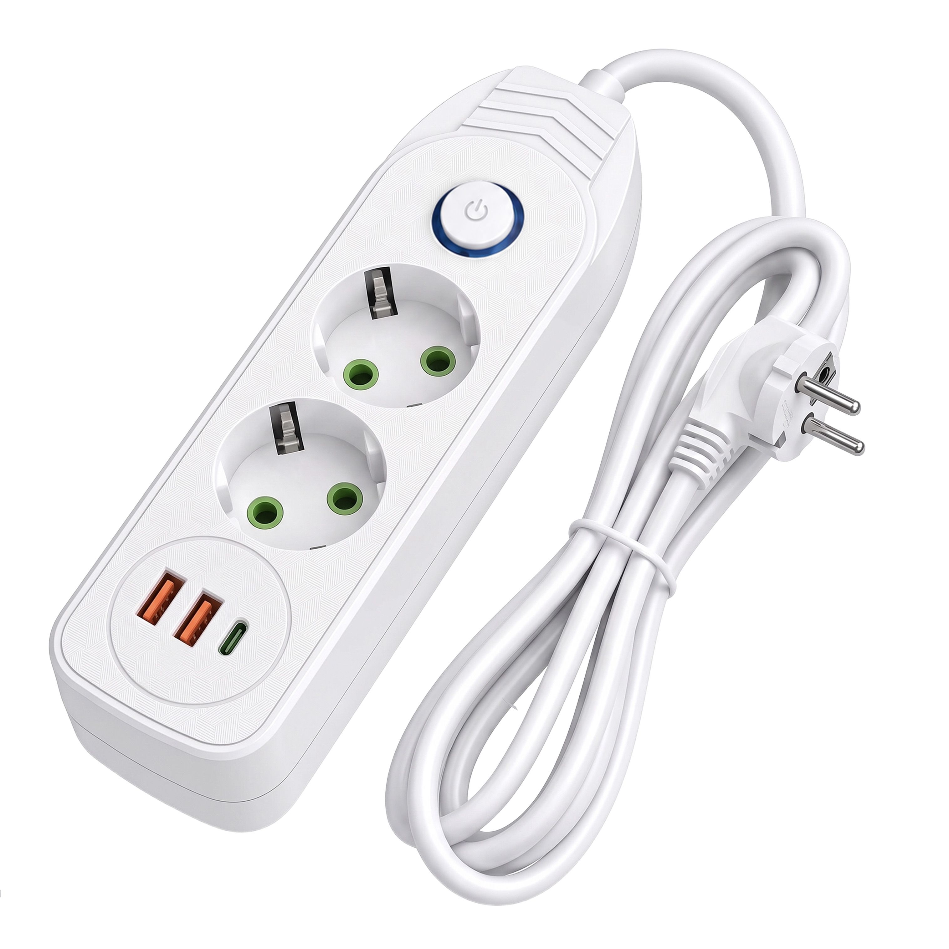 Toolight Prailgintuvas Maitinimo Blokas 2 Lizdai + 2x Usb-a + Usb-c Jnh024-3b Baltas aprašymas - Prekės nuotrauka