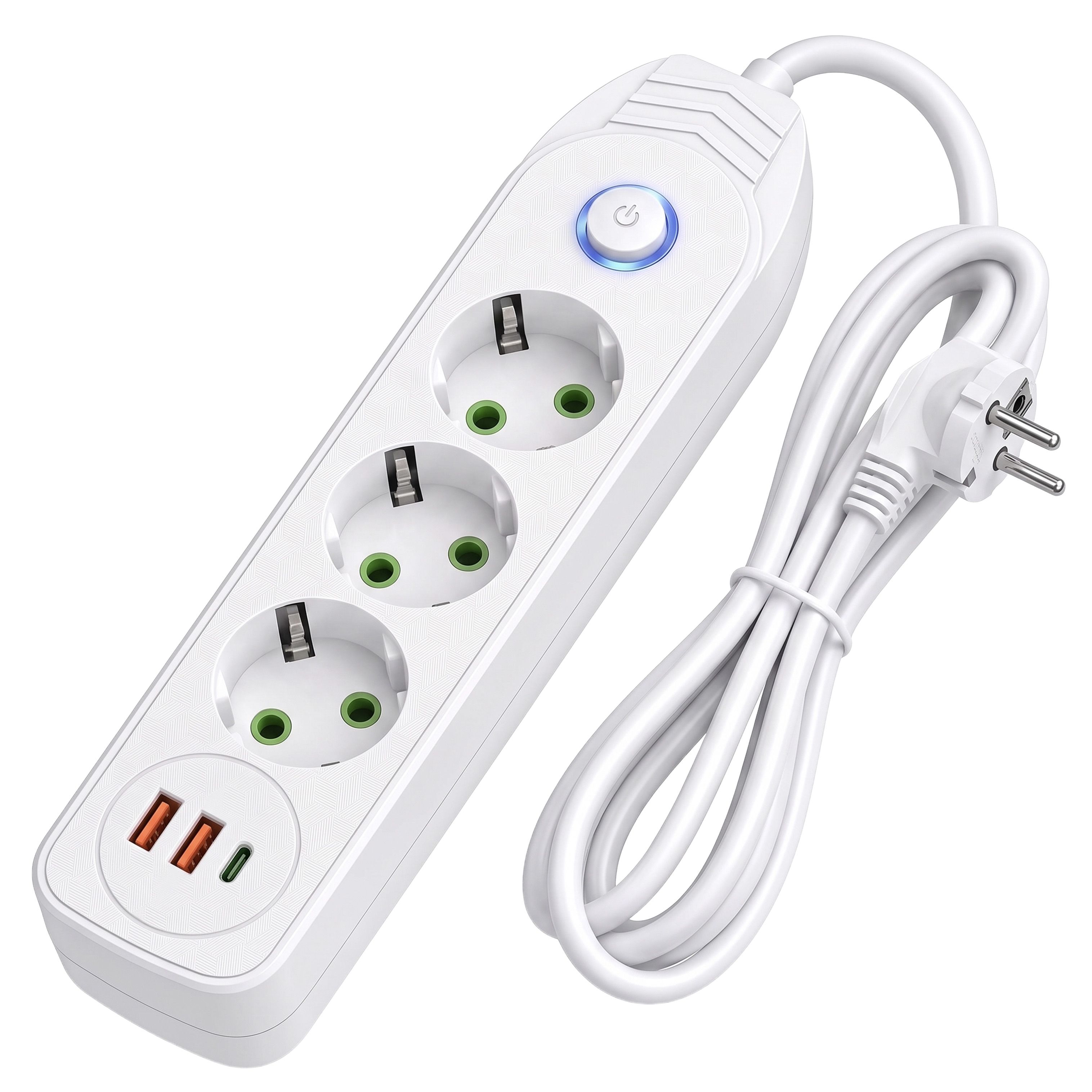 Toolight Prailgintuvas Maitinimo Blokas 3 Lizdai + 2x Usb-a + Usb-c Jnh024-3b Baltas aprašymas - Prekės nuotrauka