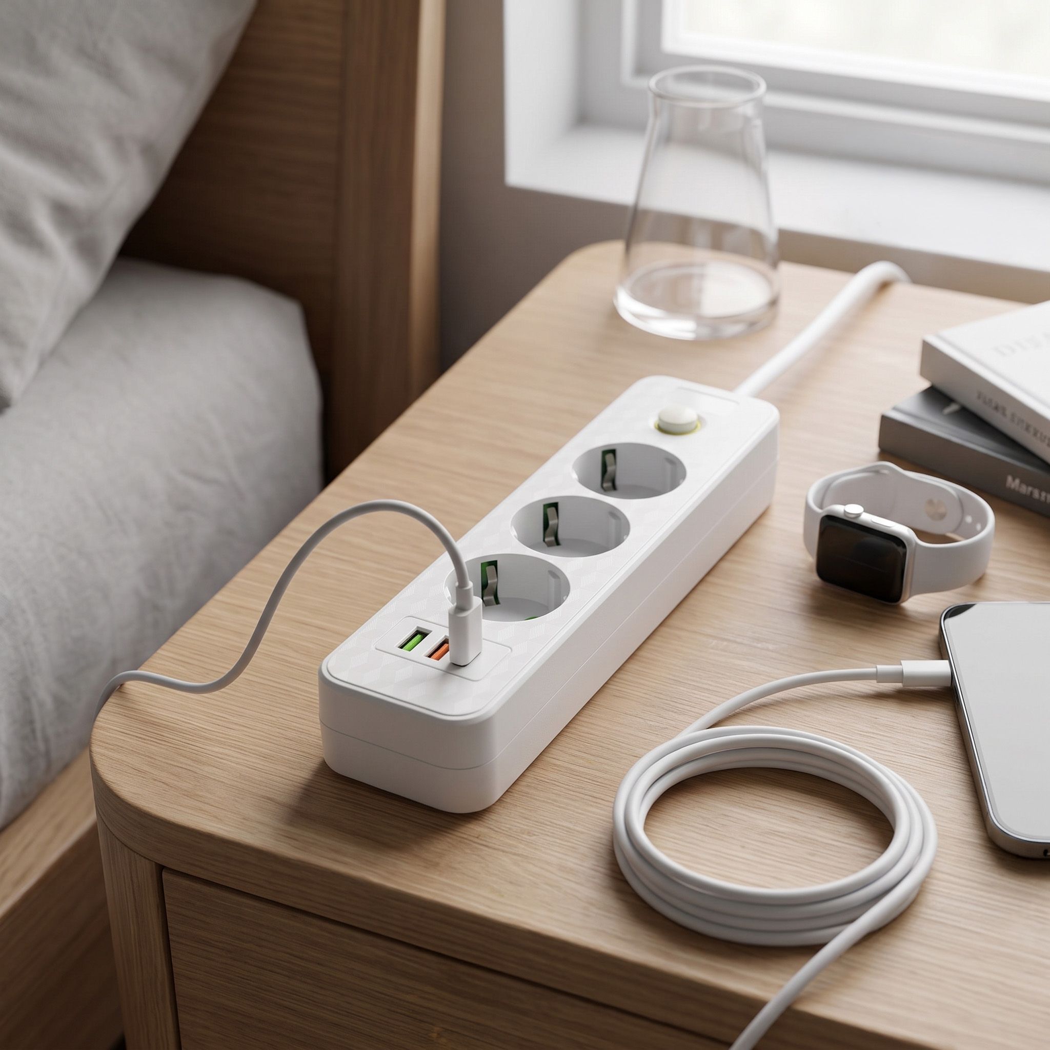 Toolight Prailgintuvas Maitinimo Blokas 3 Lizdai + 2x Usb-a + Usb-c Jnh020-3a Baltas aprašymas - Prekės nuotrauka
