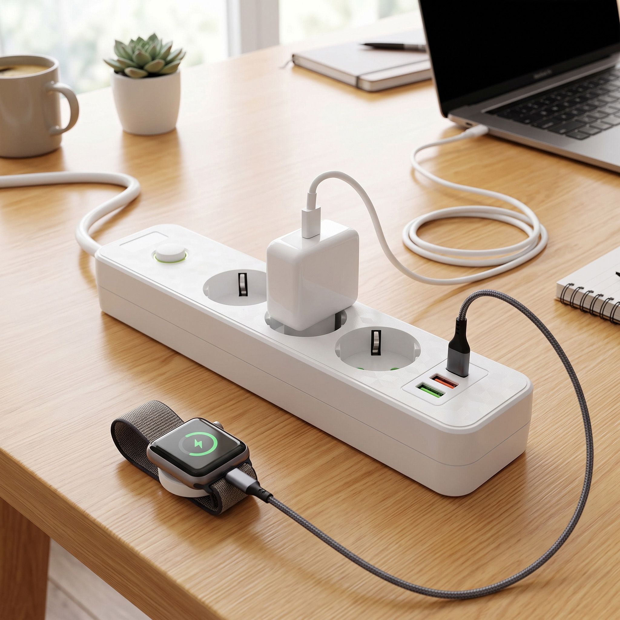 Toolight Prailgintuvas Maitinimo Blokas 3 Lizdai + 2x Usb-a + Usb-c Jnh020-3a Baltas aprašymas - Prekės nuotrauka