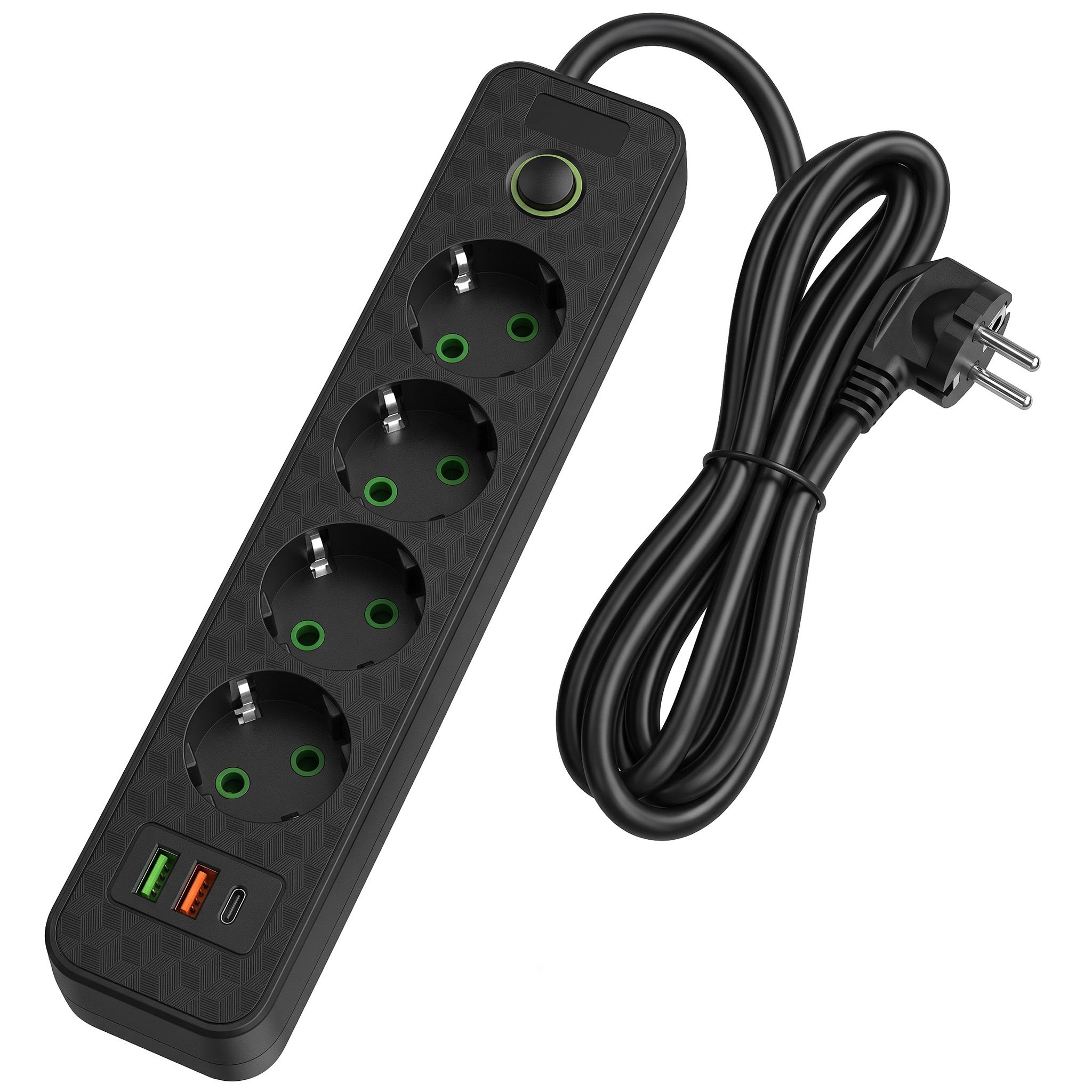 Toolight Prailgintuvas Maitinimo Blokas 4 Lizdai + 2x Usb-a + Usb-c Jnh021-4a Juodas aprašymas - Prekės nuotrauka
