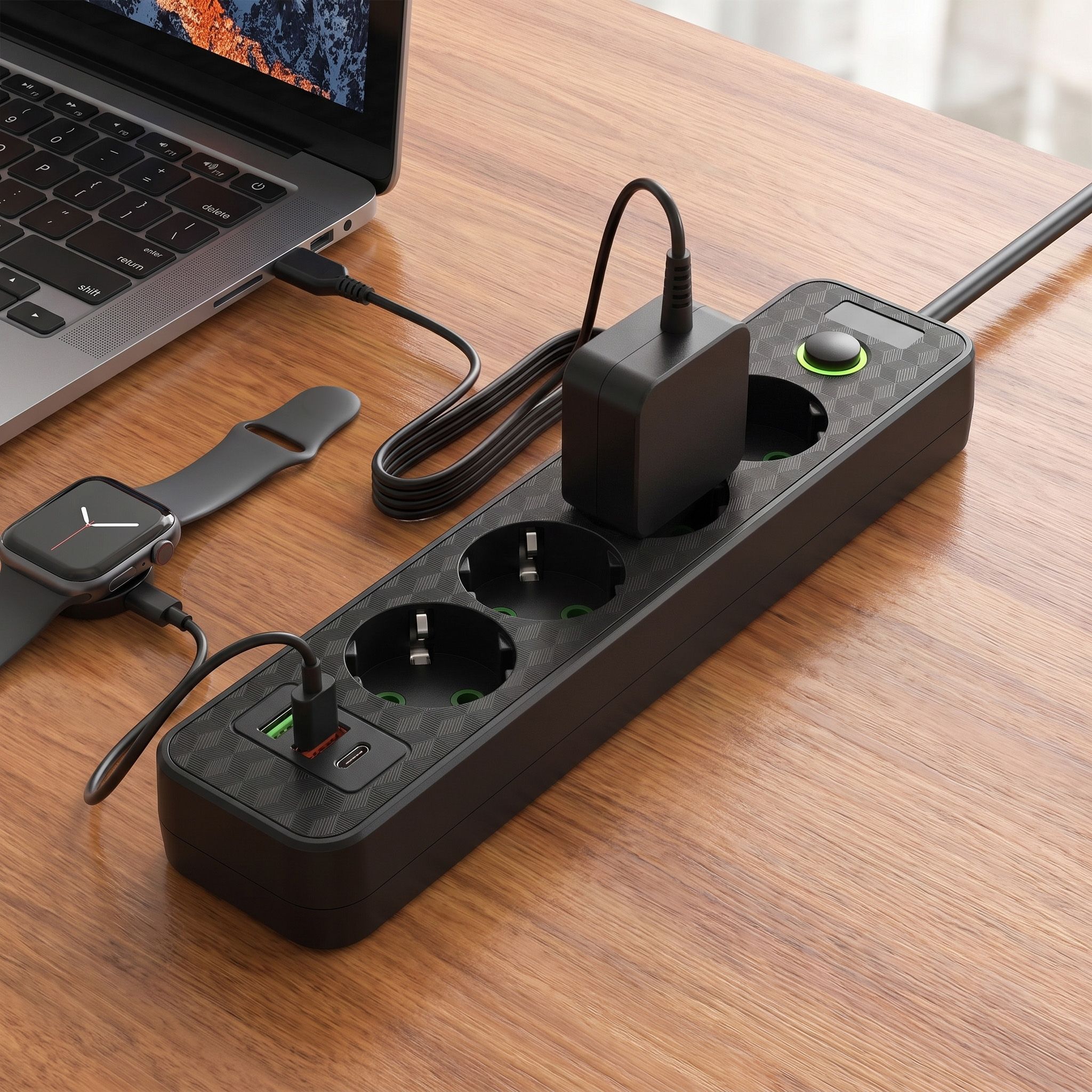 Toolight Prailgintuvas Maitinimo Blokas 4 Lizdai + 2x Usb-a + Usb-c Jnh021-4a Juodas aprašymas - Prekės nuotrauka