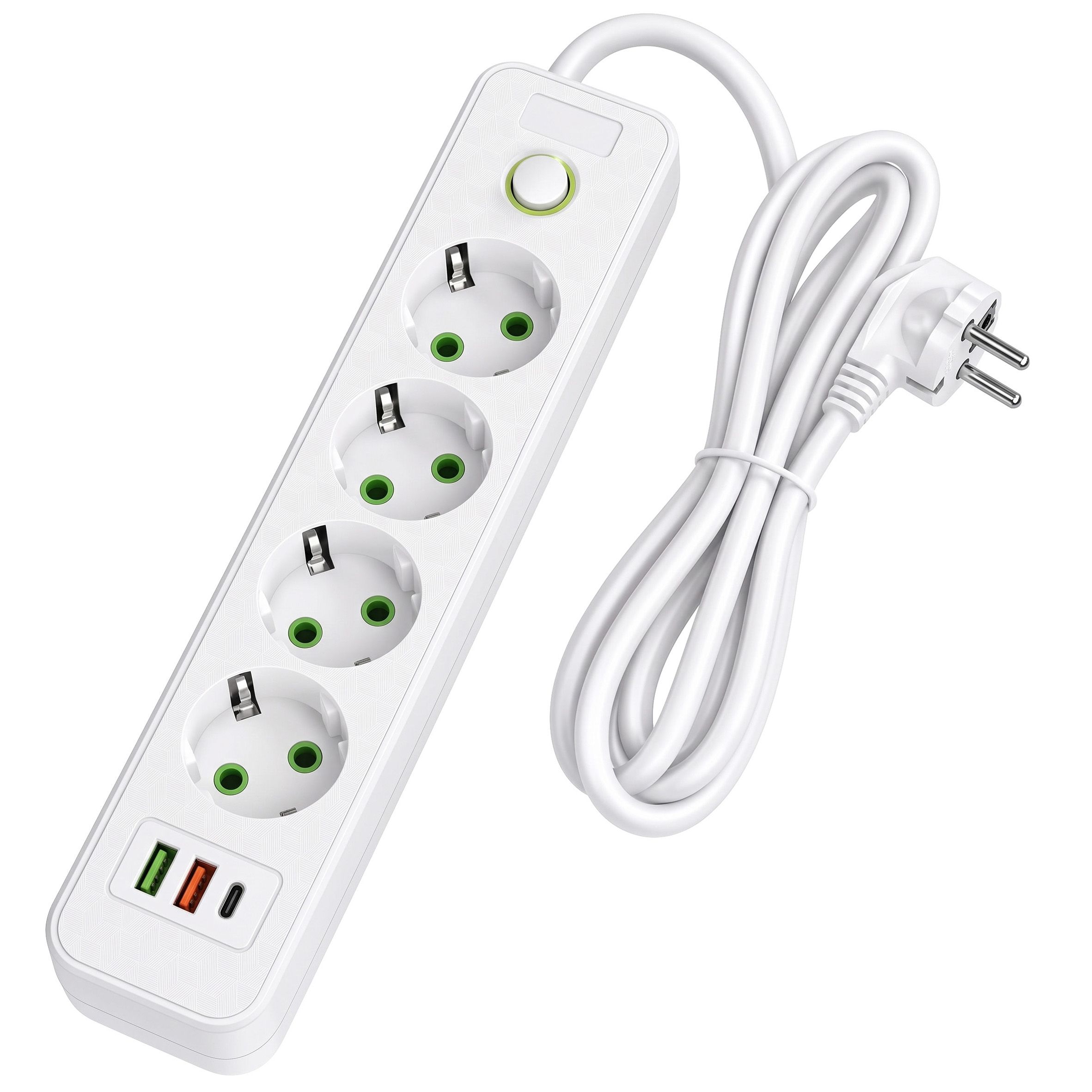 Toolight Prailgintuvas Maitinimo Blokas 4 Lizdai + 2x Usb-a + Usb-c Jnh021-4a Baltas aprašymas - Prekės nuotrauka