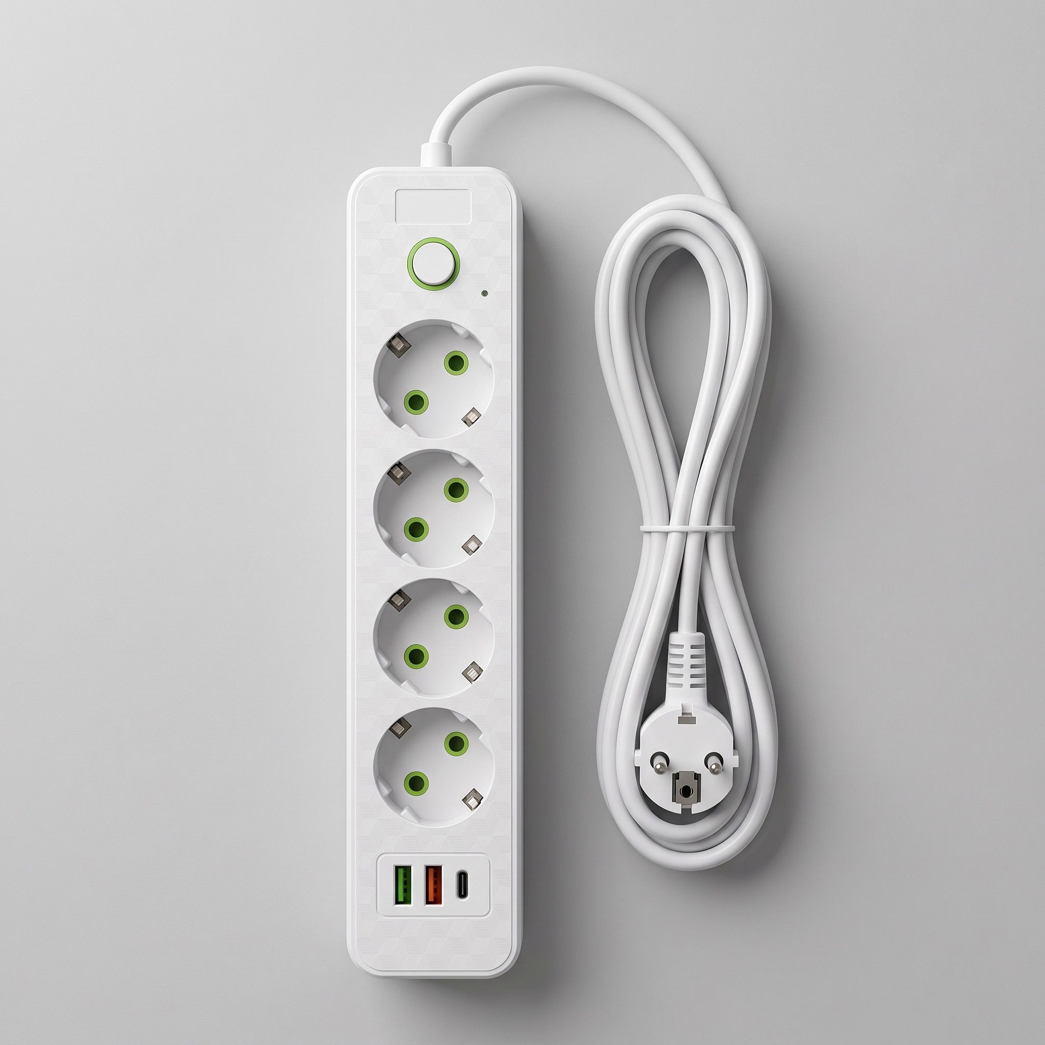 Toolight Prailgintuvas Maitinimo Blokas 4 Lizdai + 2x Usb-a + Usb-c Jnh021-4a Baltas aprašymas - Prekės nuotrauka
