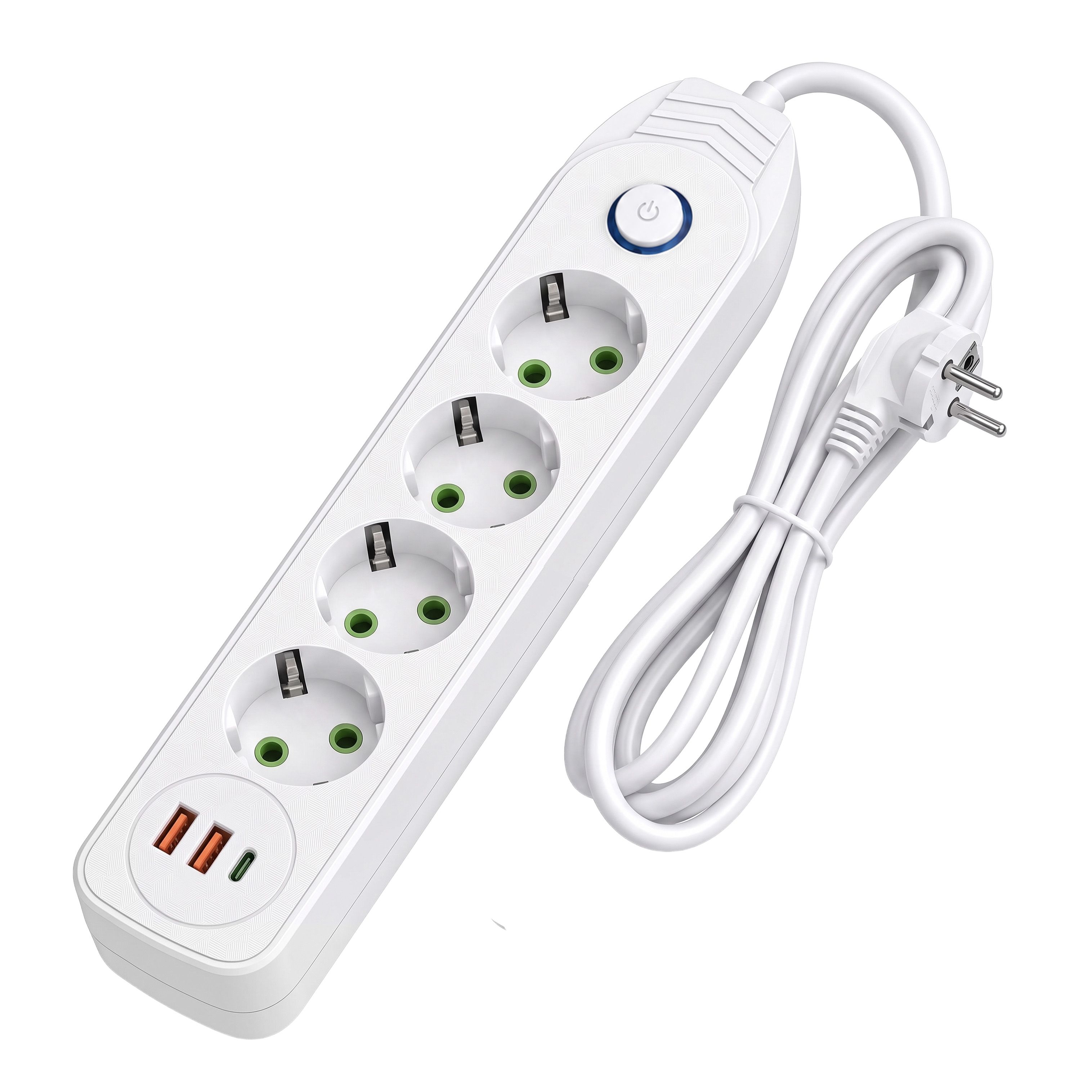 Toolight Prailgintuvas Maitinimo Blokas 4 Lizdai + 2x Usb-a + Usb-c Jnh025-4b Baltas aprašymas - Prekės nuotrauka