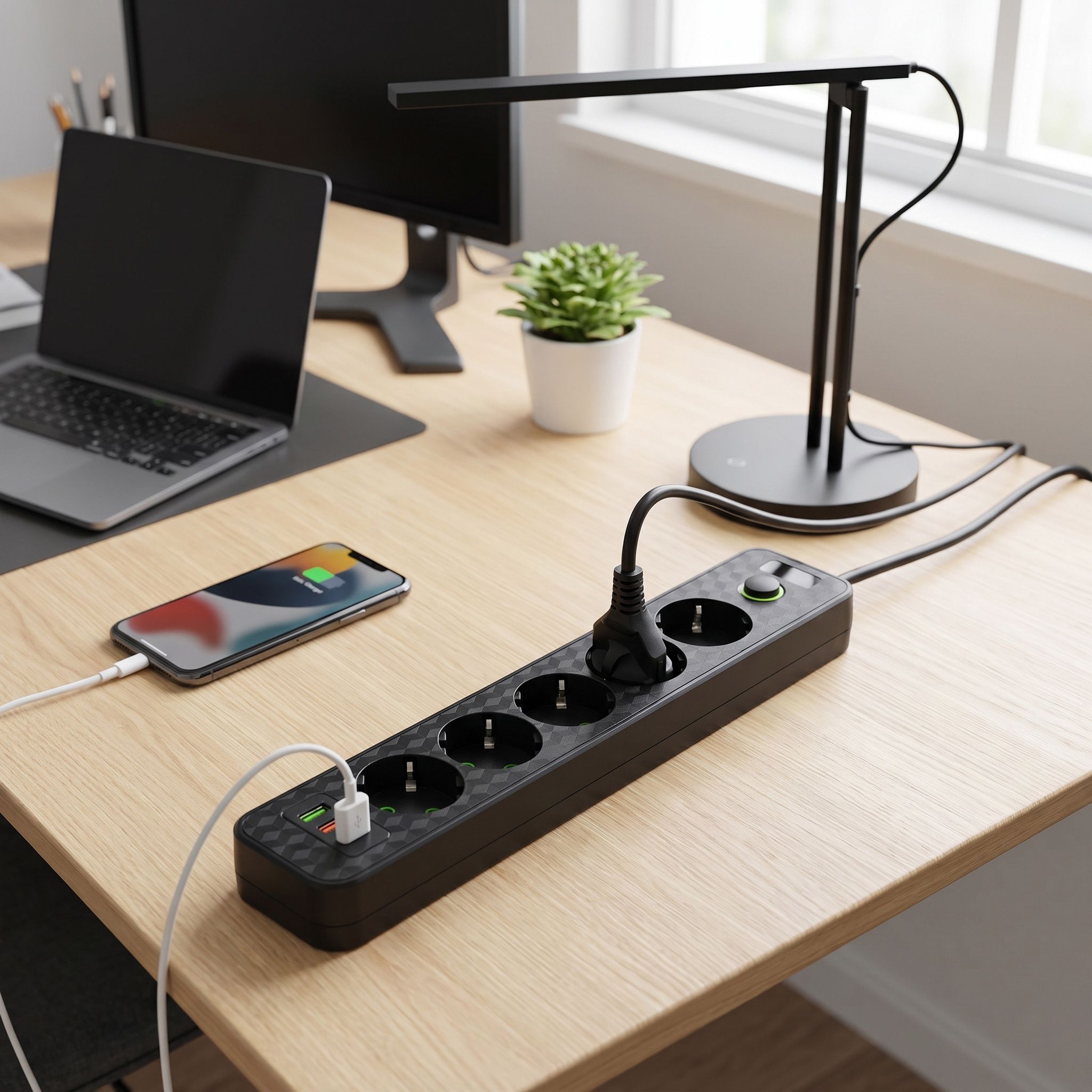 Toolight Prailgintuvas Maitinimo Blokas 5 Lizdai + 2x Usb-a + Usb-c Rea Jnh022-5a Juodas aprašymas - Prekės nuotrauka
