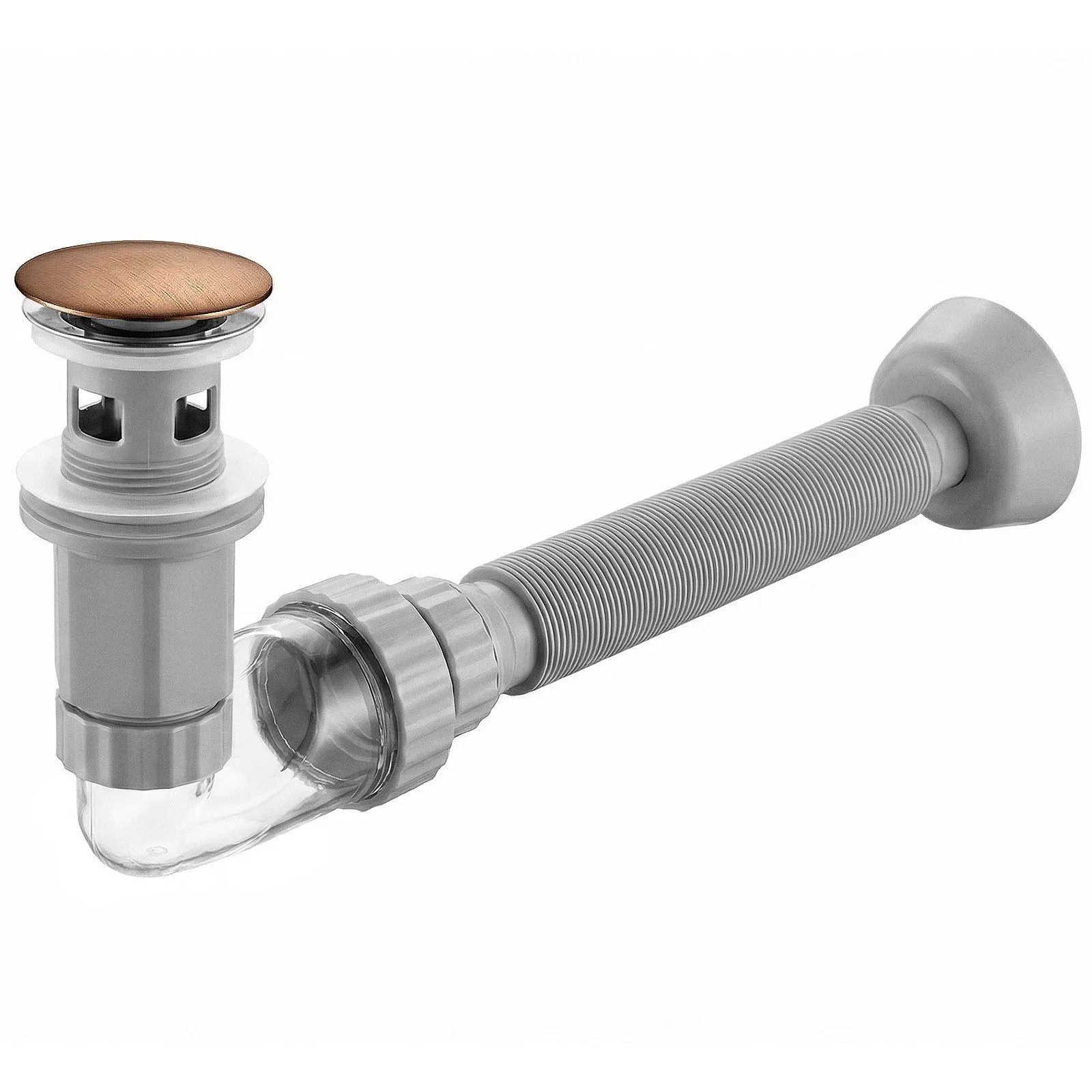 Praustuvo Sifonas Su „click-clack“ Vožtuvu Rea Flow Copper aprašymas - Prekės nuotrauka