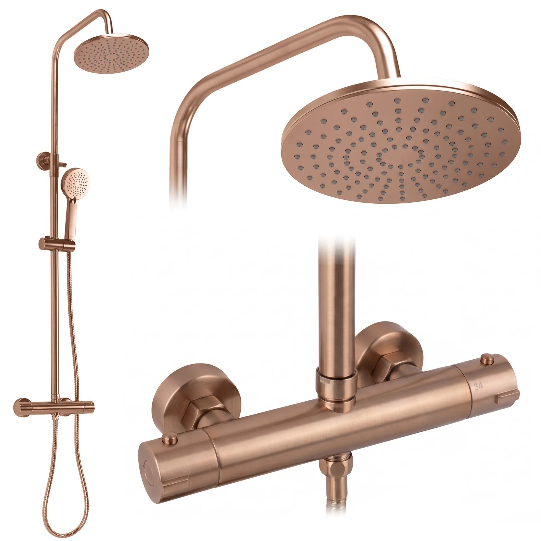 Purškimo rinkinys su termostatu Rea Parot Light Copper aprašymas - Prekės nuotrauka