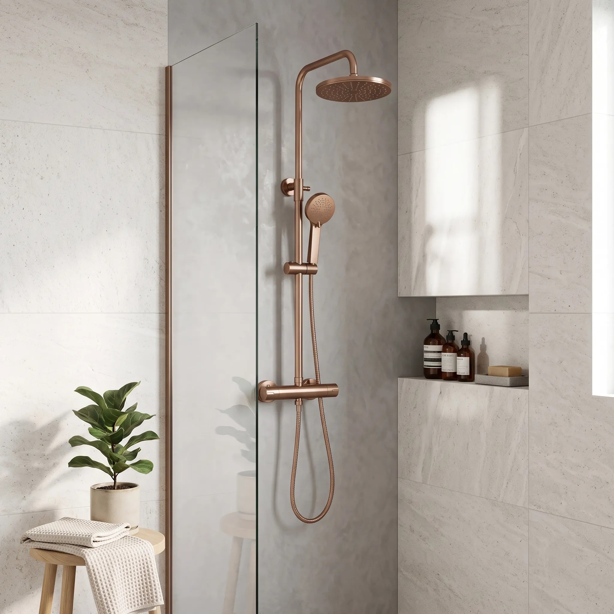 Purškimo rinkinys su termostatu Rea Parot Light Copper aprašymas - Prekės nuotrauka