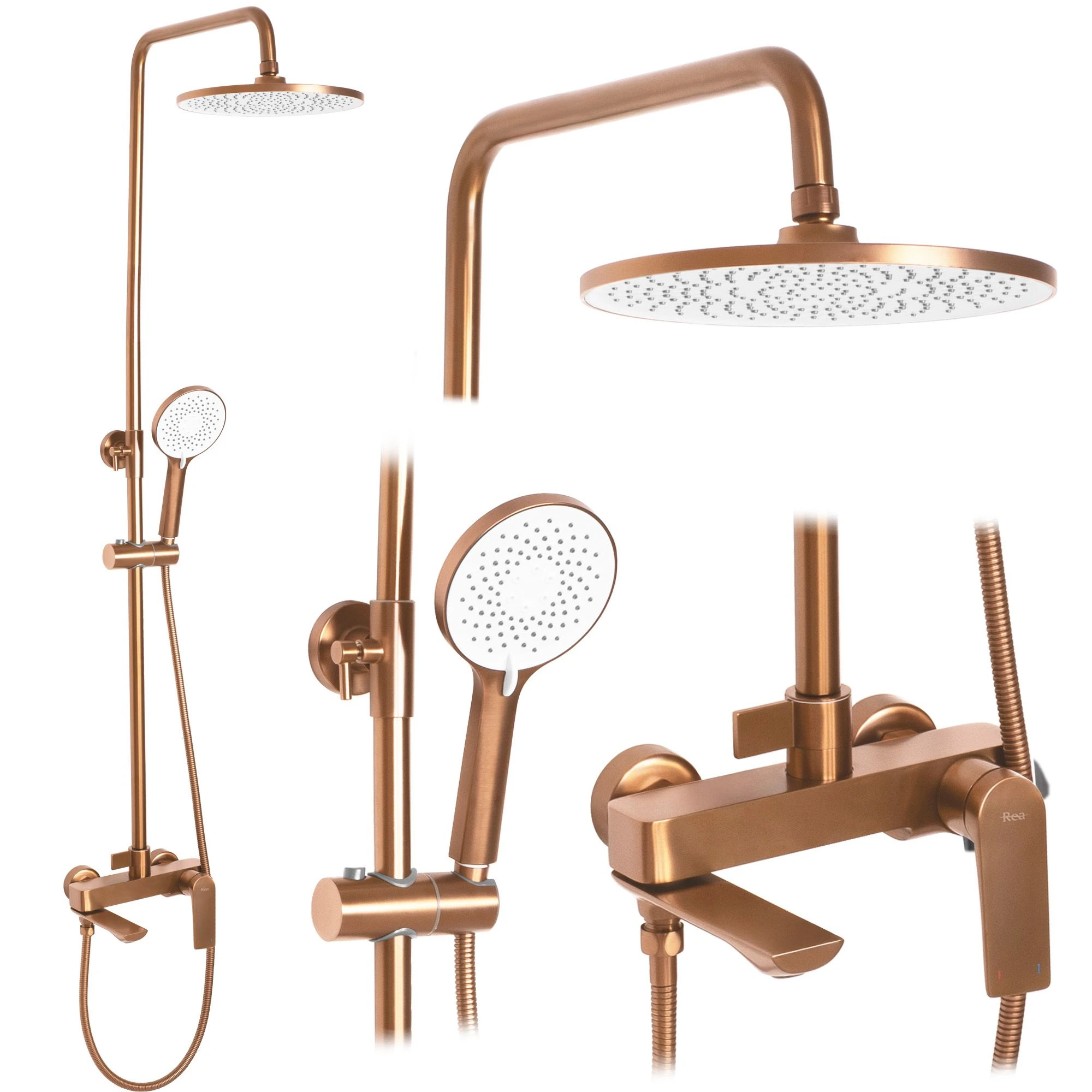 REA AVALON BRUSHED Copper dušo komplektas aprašymas - Prekės nuotrauka