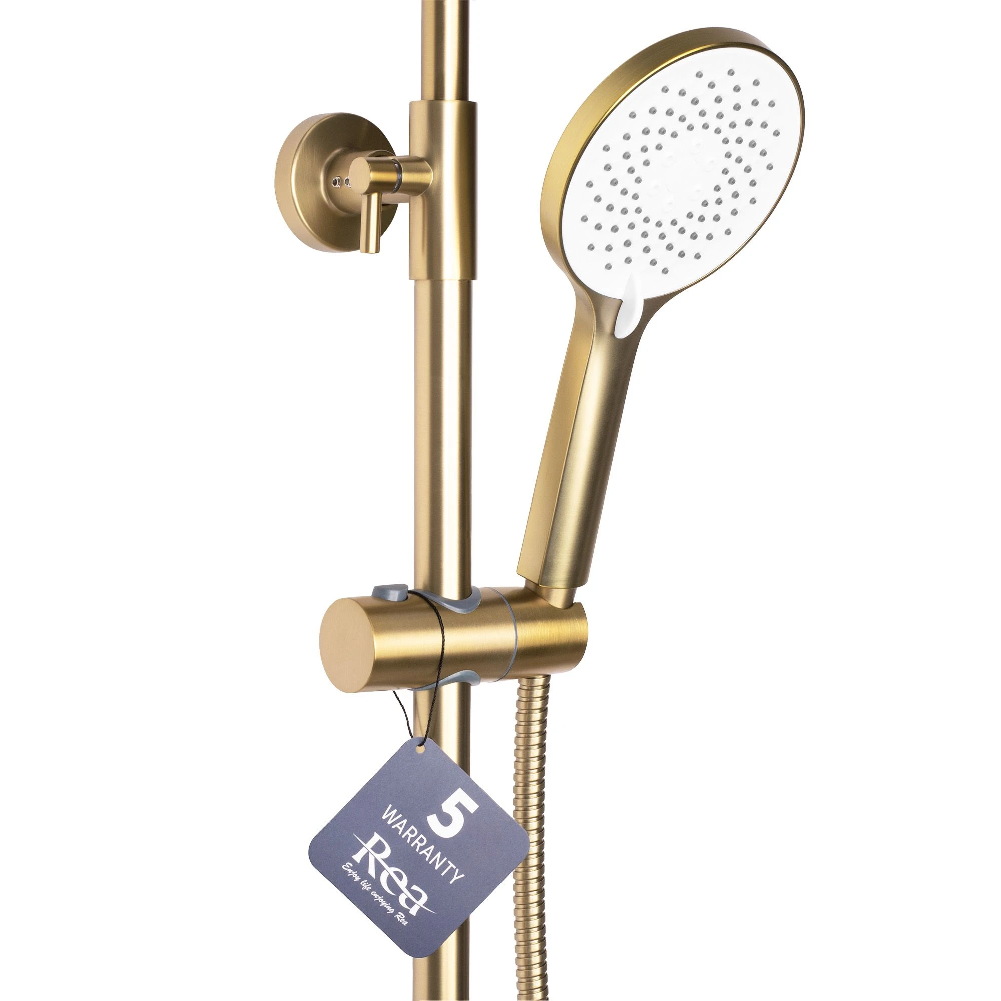 REA AVALON BRUSHED GOLD dušo komplektas aprašymas - Prekės nuotrauka