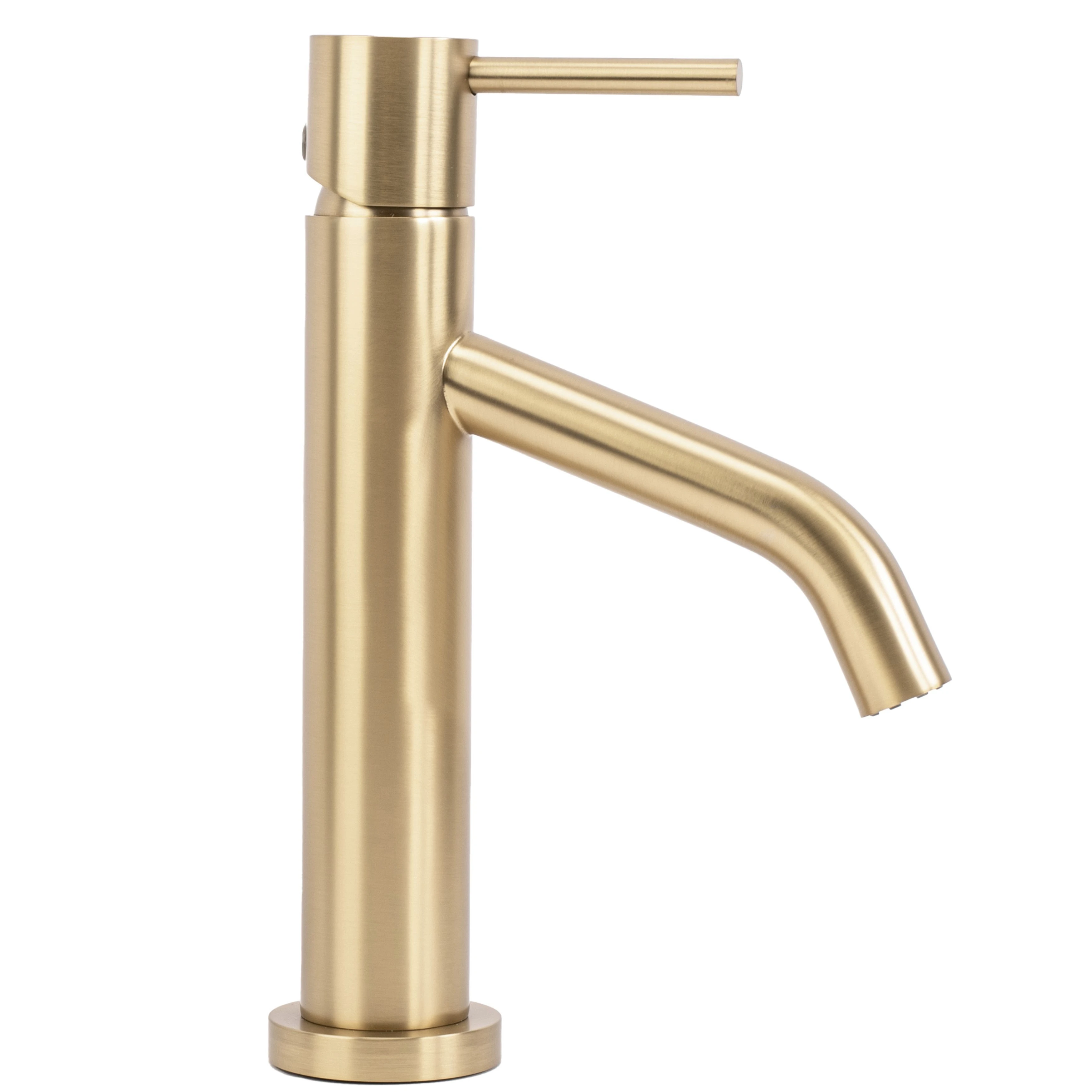 REA LEVEL praustuvo maišytuvas Brushed Low Gold aprašymas - Prekės nuotrauka