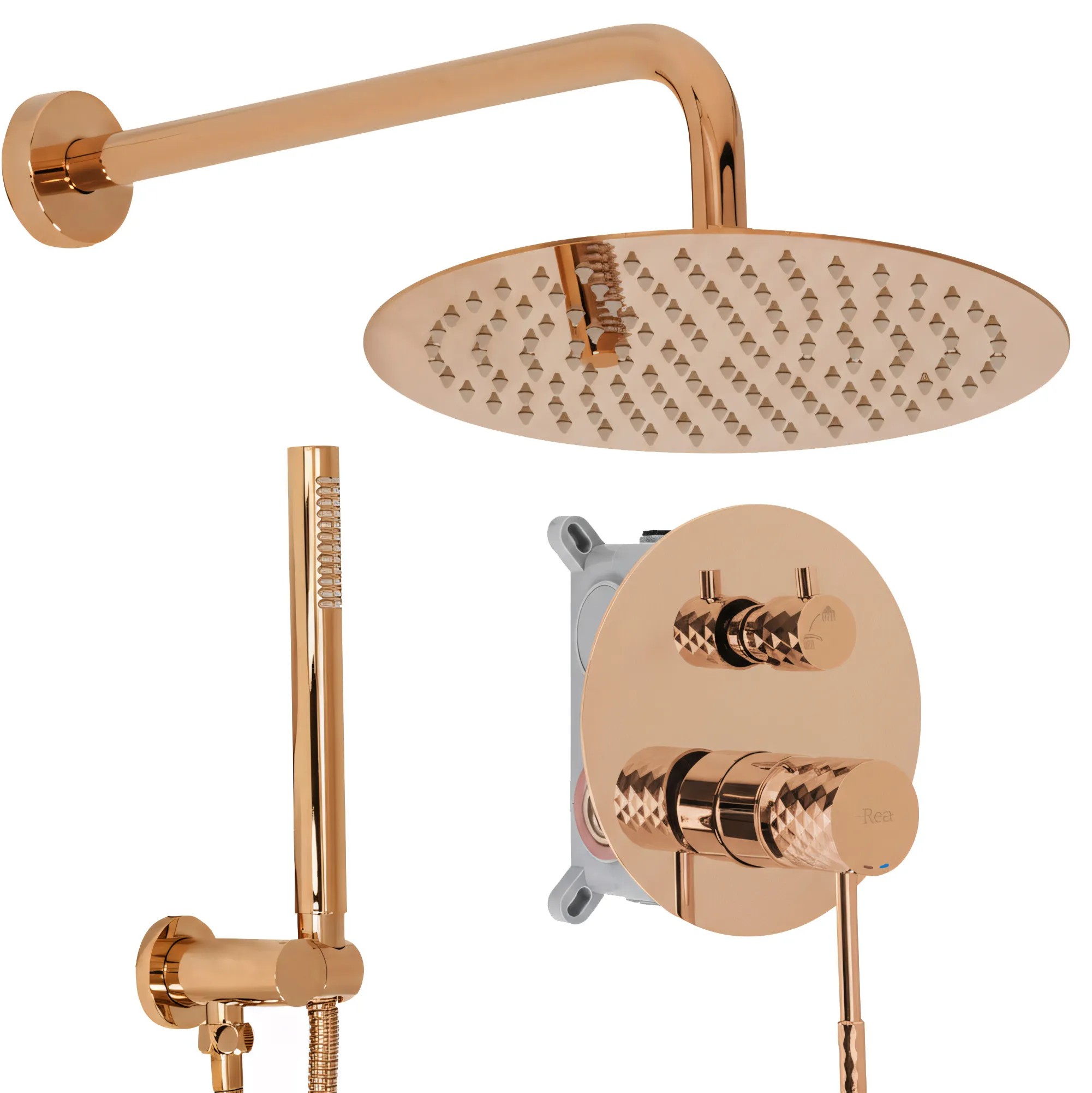 Rea Lungo Diamond Copper juodas paslėptas dušo rinkinys + DĖŽUTĖ aprašymas - Prekės nuotrauka