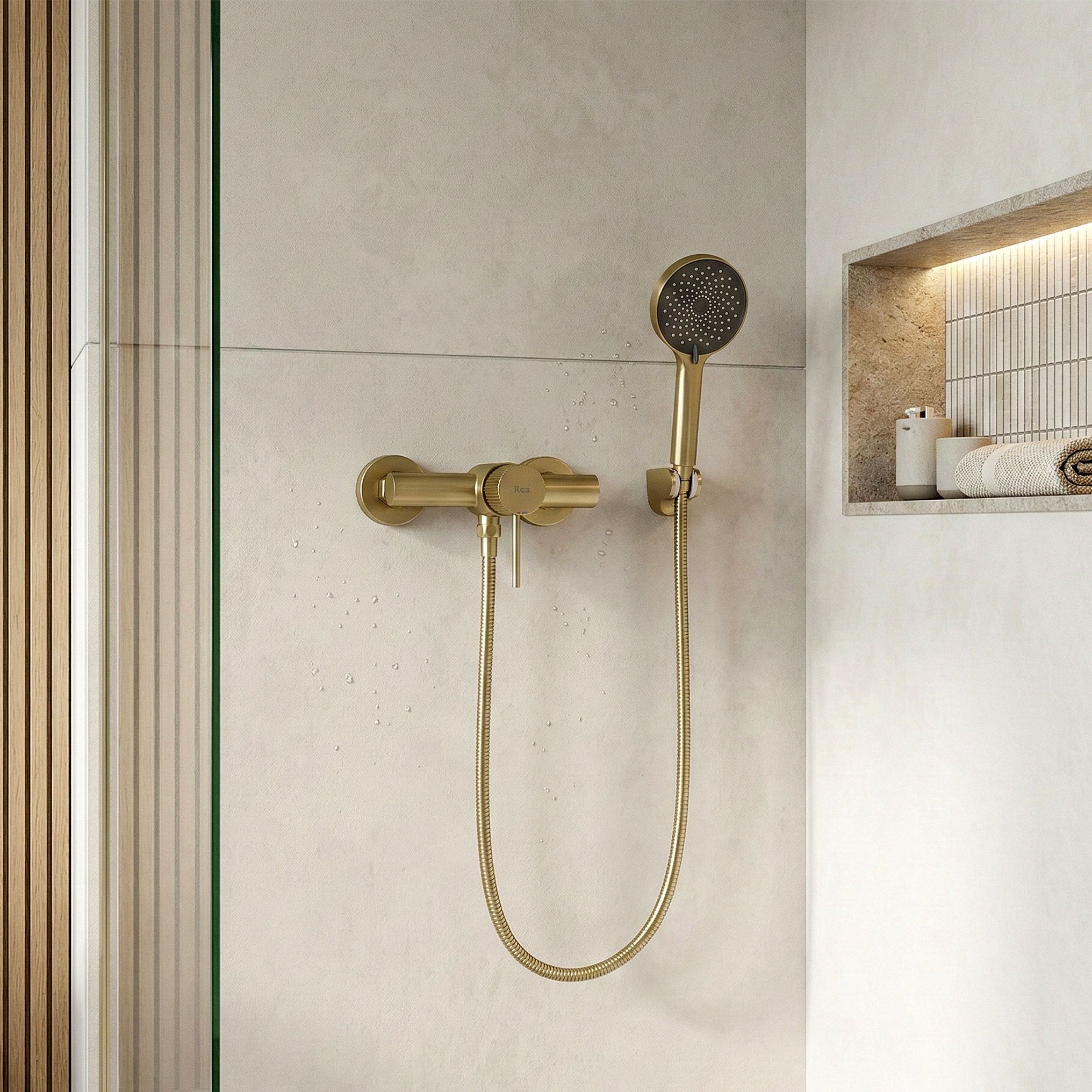REA Lungo Stripe BRUSH GOLD dušikraan aprašymas - Prekės nuotrauka