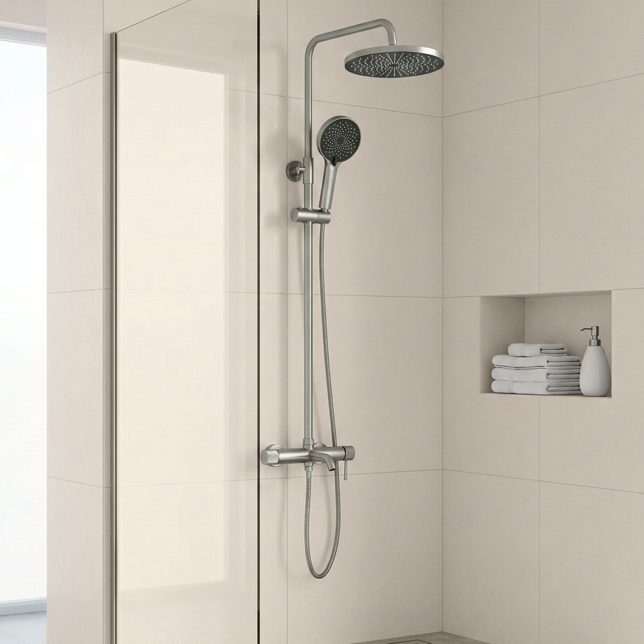 Rea Lungo Stripe Nickel dušo komplektas aprašymas - Prekės nuotrauka