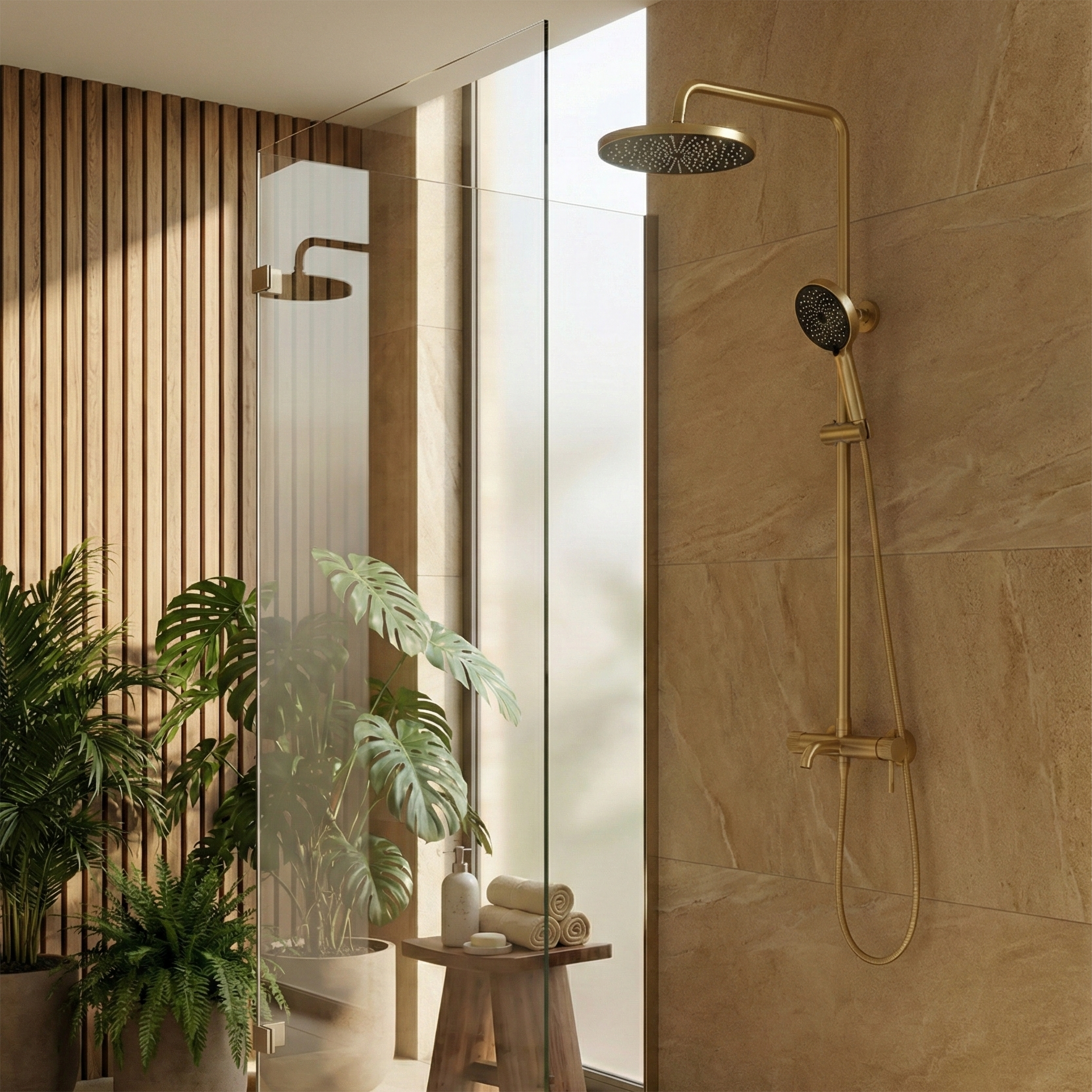 Rea Lungo Stripe Gold Nickel dušo komplektas aprašymas - Prekės nuotrauka