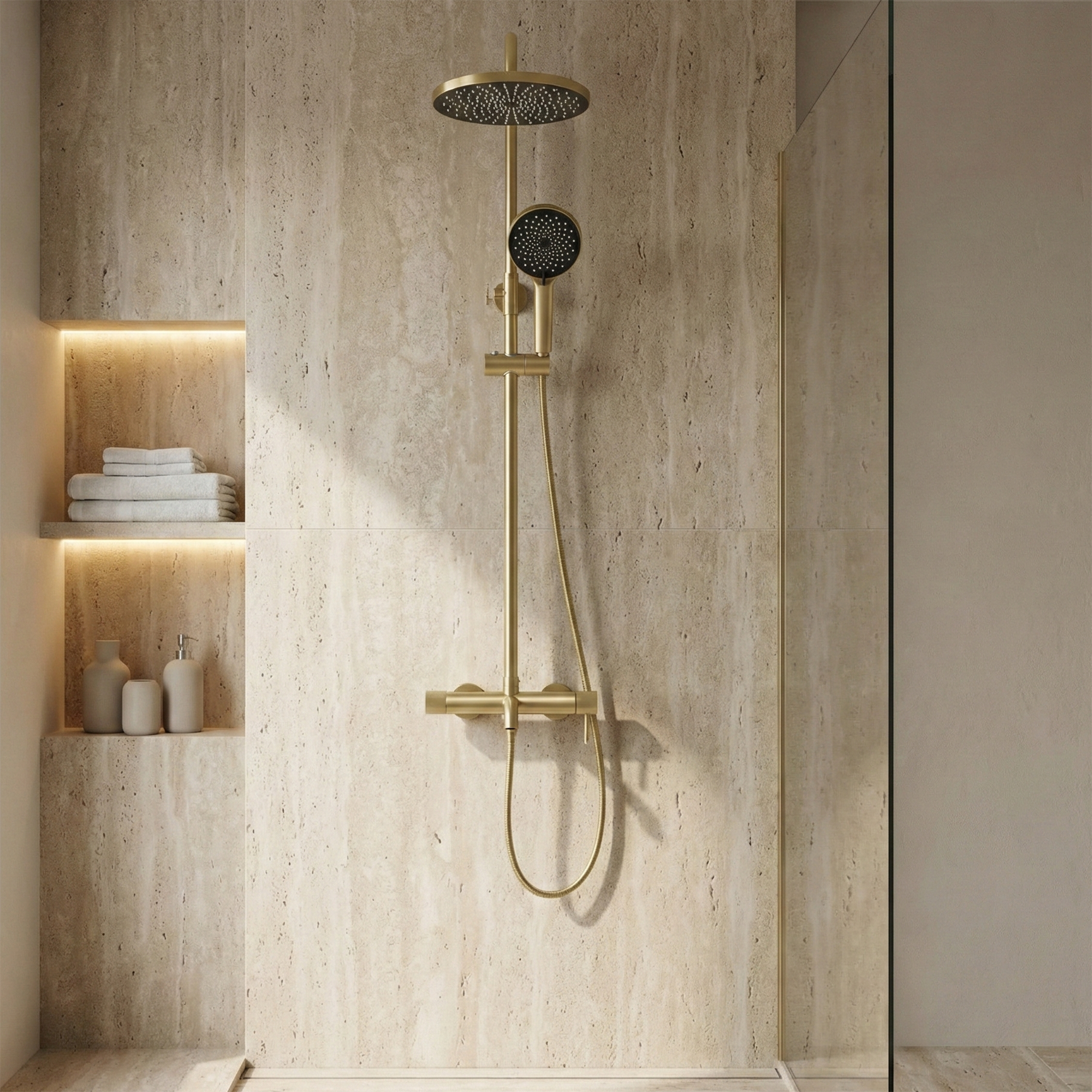Rea Lungo Stripe Gold Nickel dušo komplektas aprašymas - Prekės nuotrauka