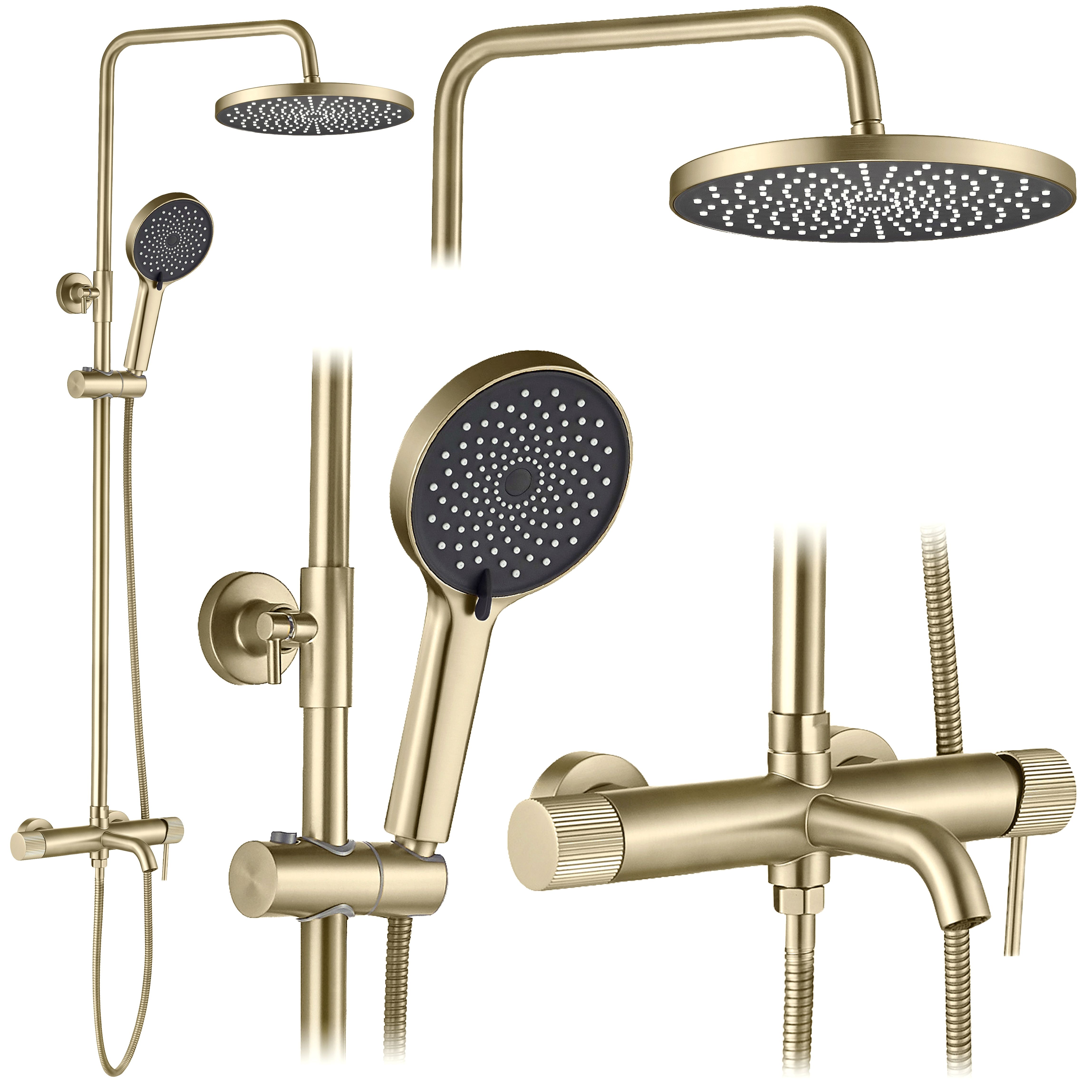 Rea Lungo Stripe Gold Nickel dušo komplektas aprašymas - Prekės nuotrauka