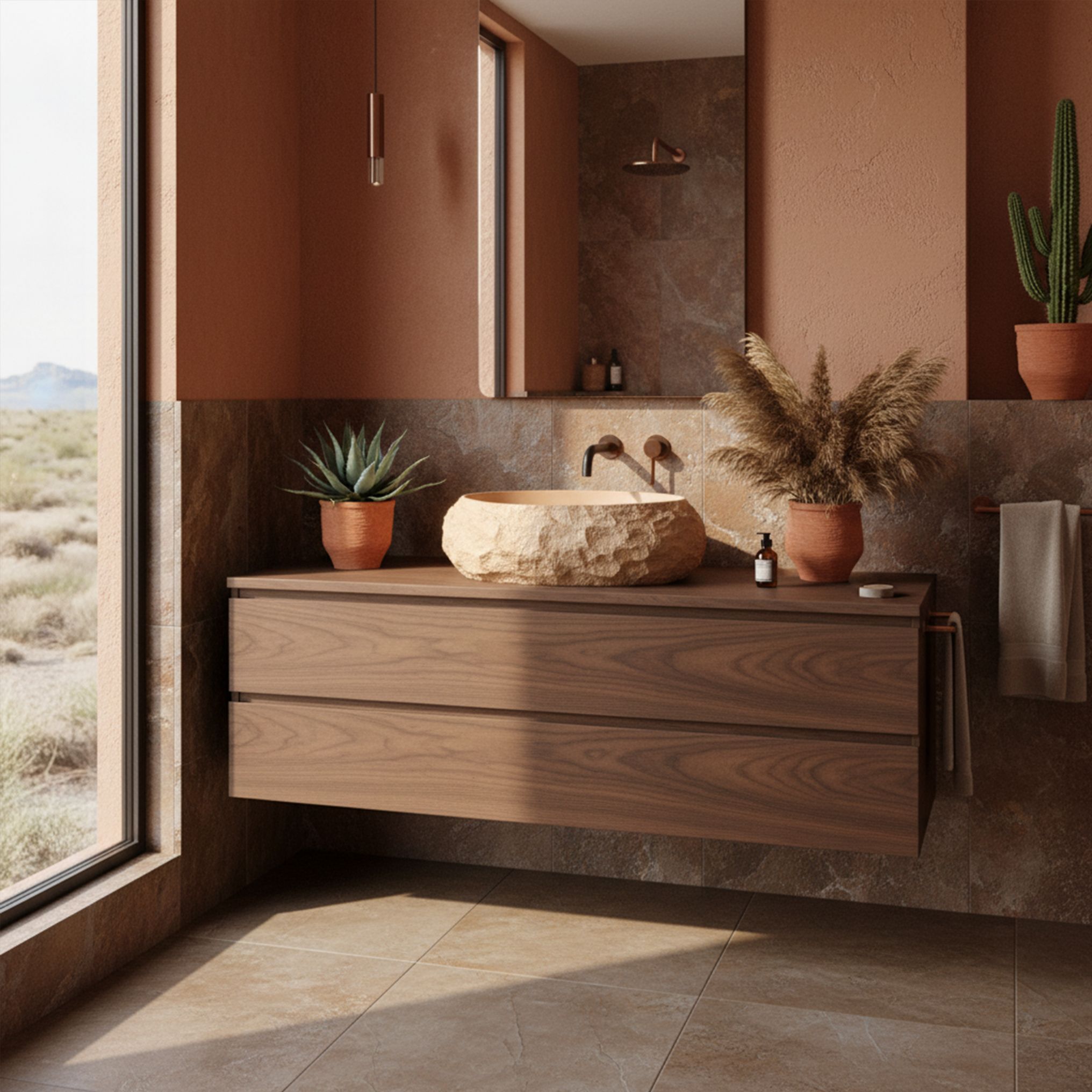 Rea Mika Light Terracotta stalviršio praustuvas aprašymas - Prekės nuotrauka
