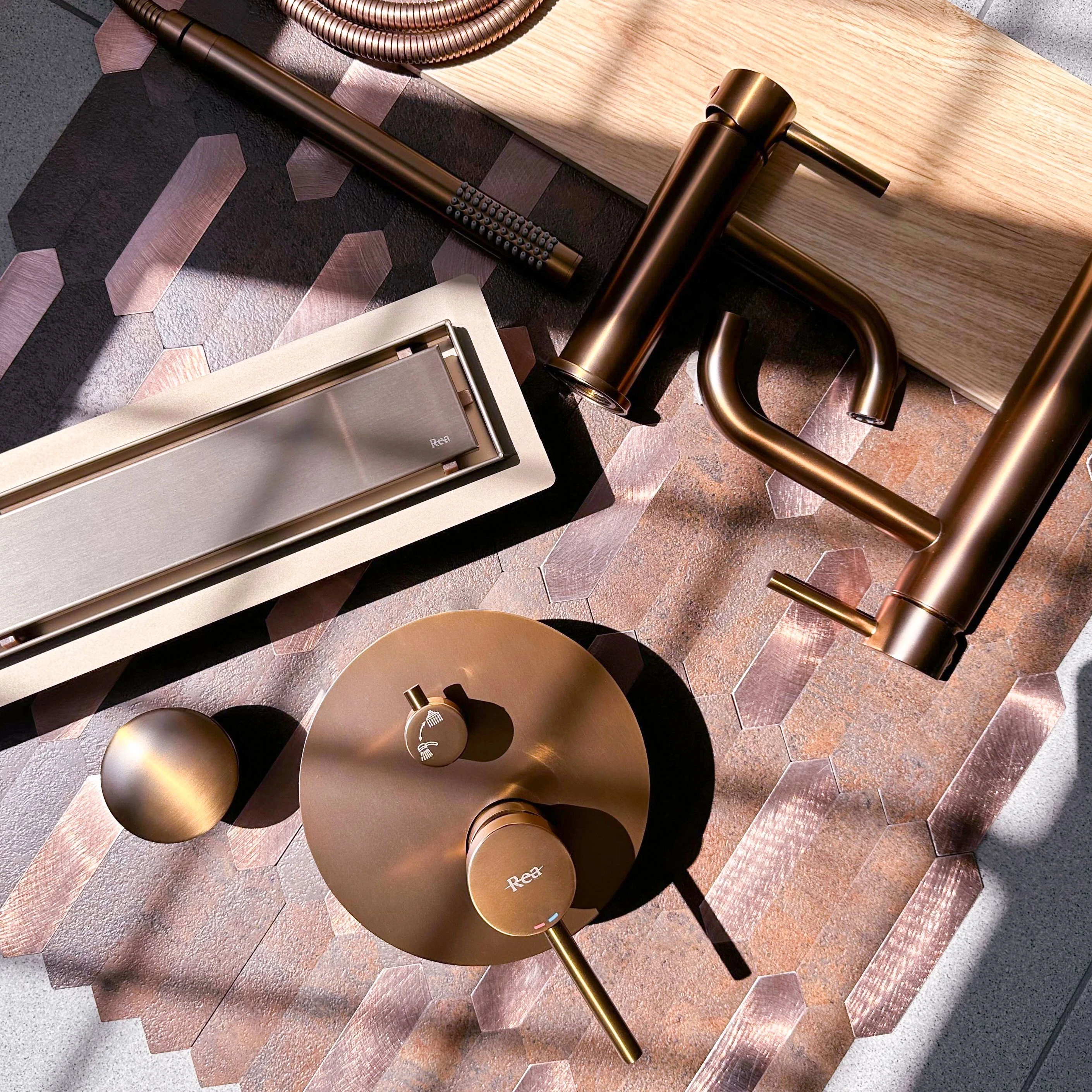 REA Neox pro Linear Drain Brushed Copper 60 aprašymas - Prekės nuotrauka