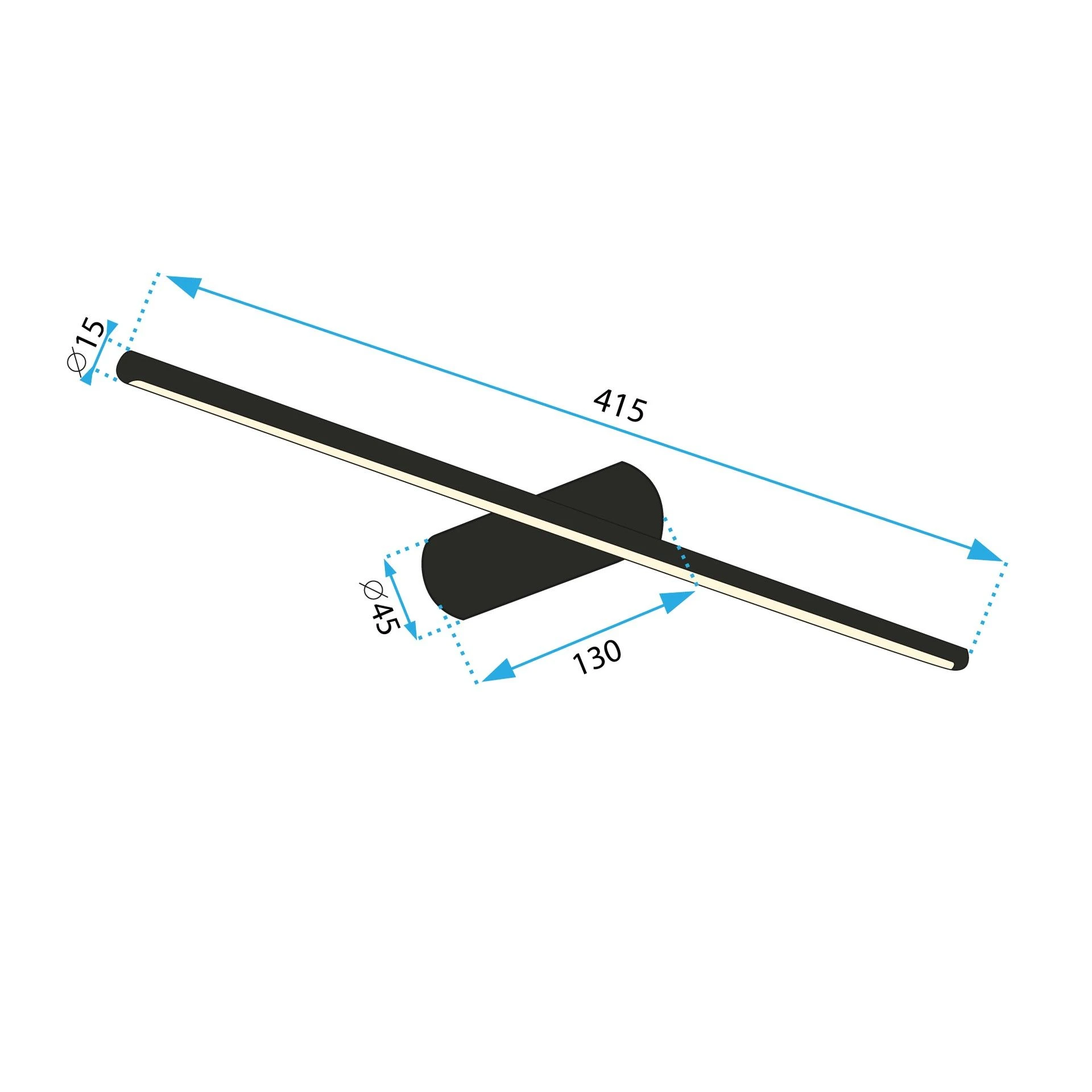Sieninis šviestuvas Toolight Sieninė lempa LED 40CM APP1341-W Juodas aprašymas - Prekės nuotrauka