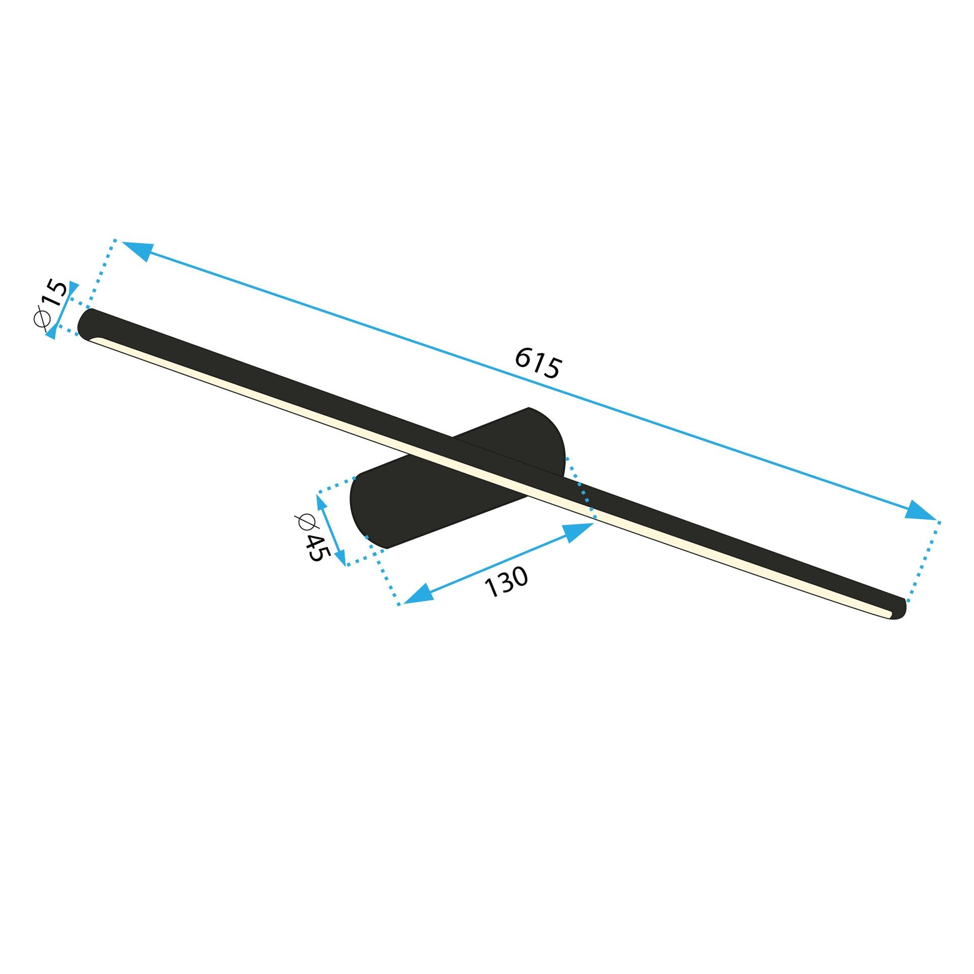 Sieninis šviestuvas Toolight Sieninė lempa LED 60CM APP1345-W GOLD aprašymas - Prekės nuotrauka