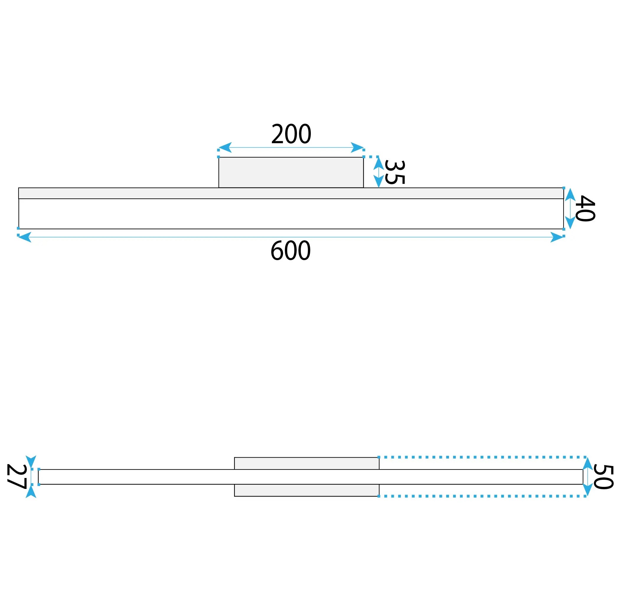 Sieninis šviestuvas Toolight Sieninė lempa LED 60CM APP1855-1W Juodas aprašymas - Prekės nuotrauka