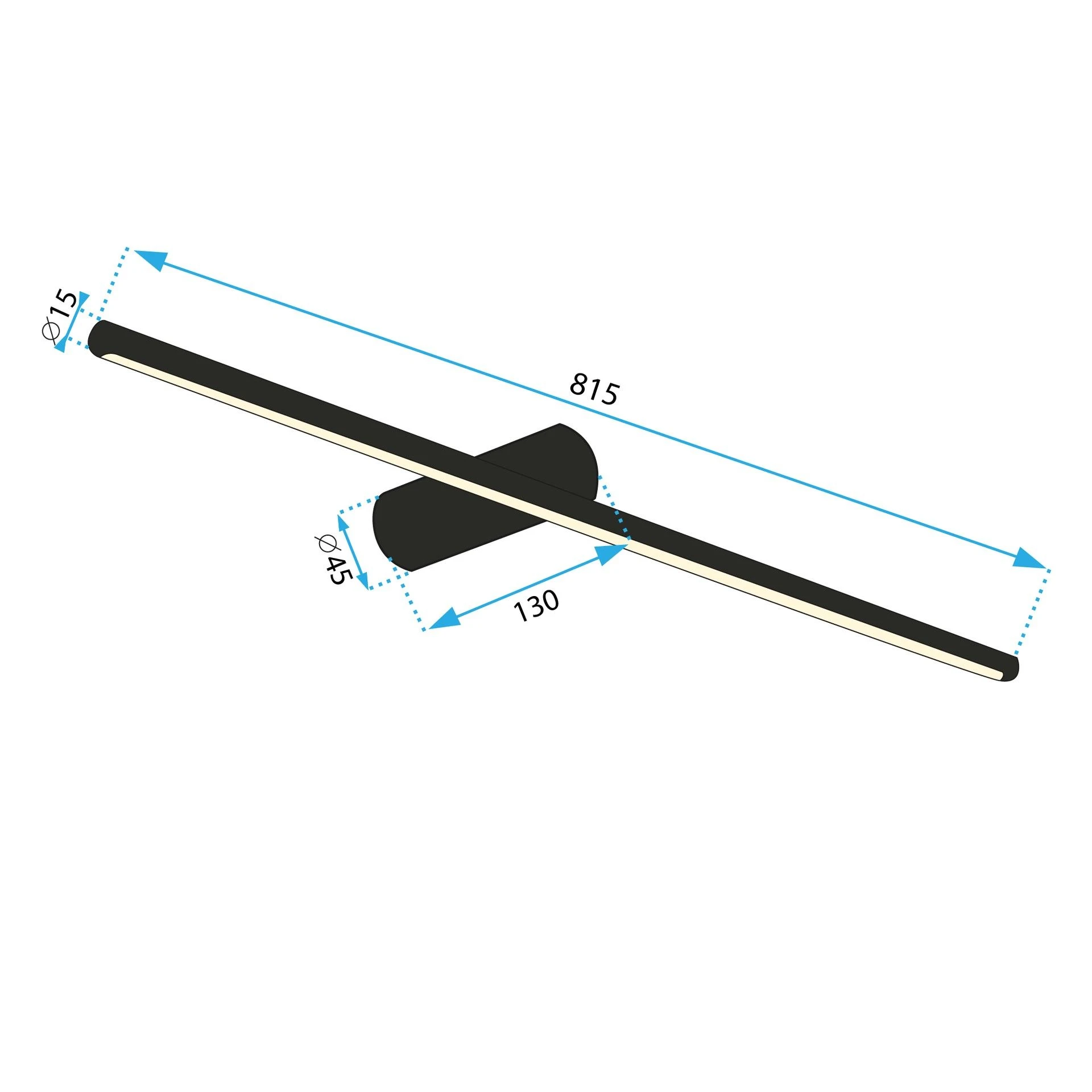 Sieninis šviestuvas Toolight Sieninė lempa LED 80CM APP1343-W Juodas aprašymas - Prekės nuotrauka