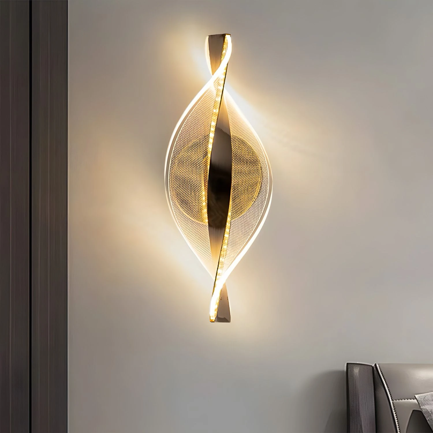 Pakabinamas šviestuvas Toolight Sieninė lempa LED G031-W Gold aprašymas - Prekės nuotrauka