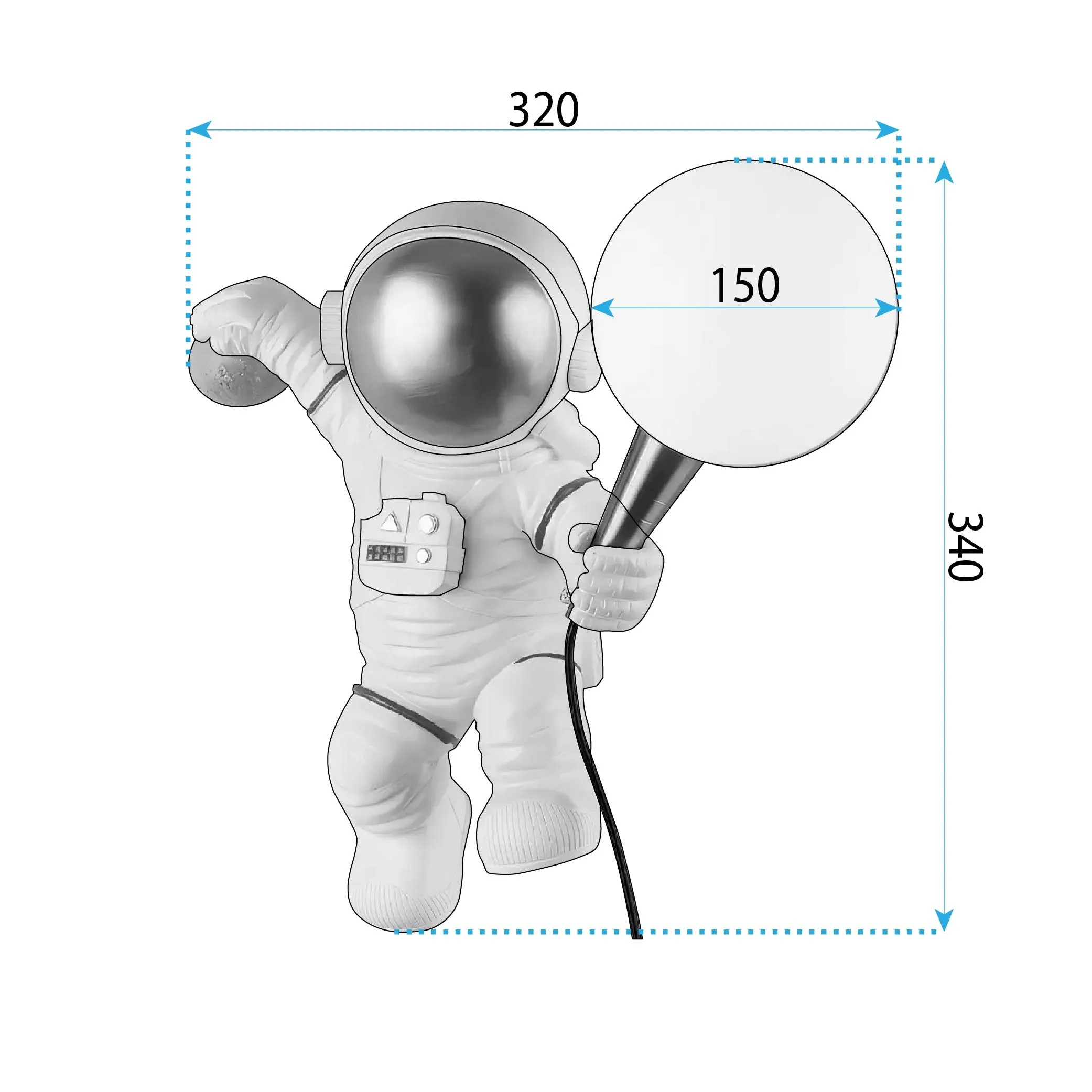 Toolight SIENINIS ŠVIESTUVAS ASTRONAUTAS APP1804-1W COSMO aprašymas - Prekės nuotrauka