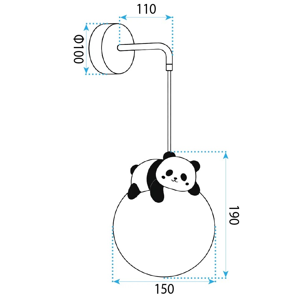 Toolight SIENINIS ŠVIESTUVAS BRA PANDA G163-1W aprašymas - Prekės nuotrauka