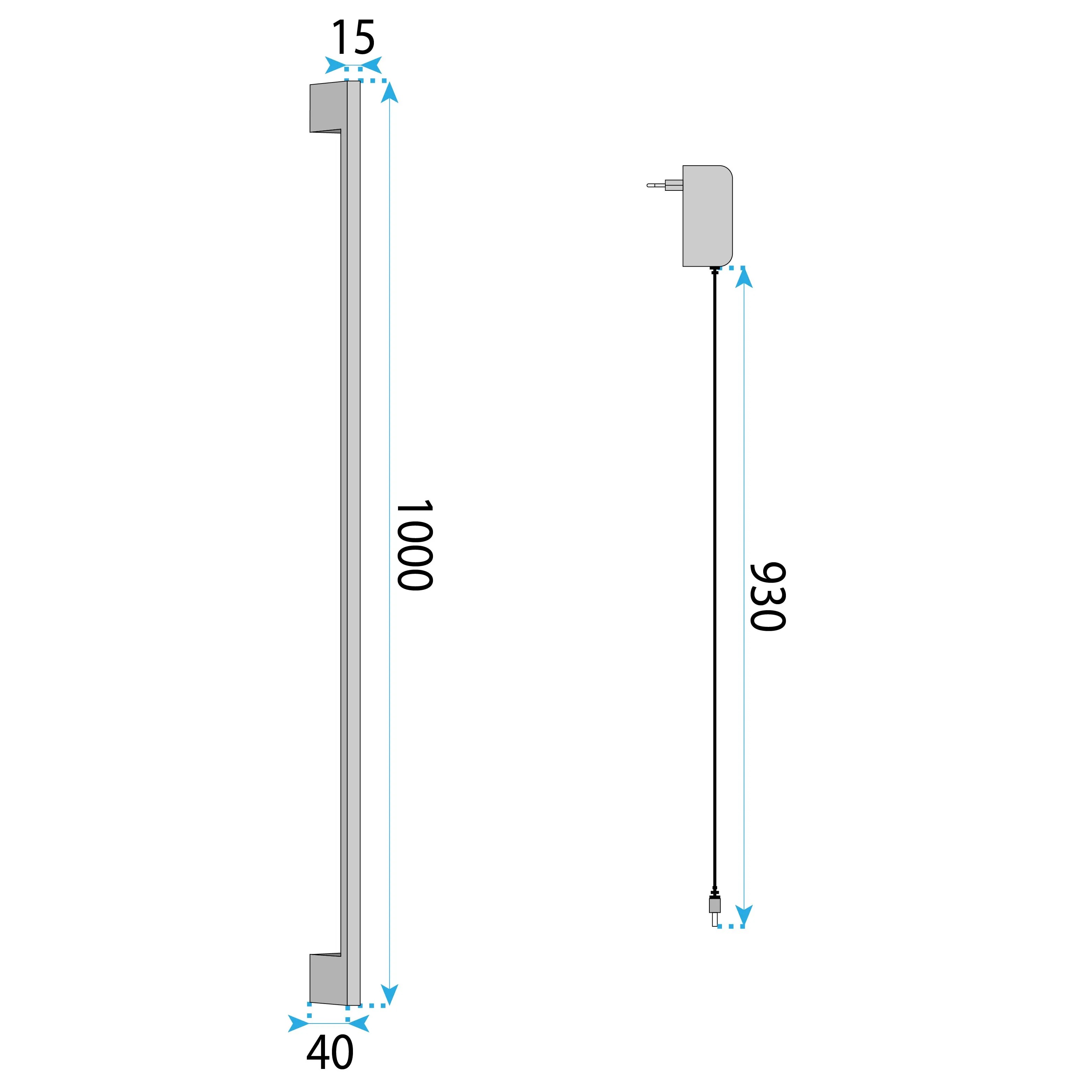 Toolight SIENINIS ŠVIESTUVAS LED LHJ064-W 100cm Juodas aprašymas - Prekės nuotrauka
