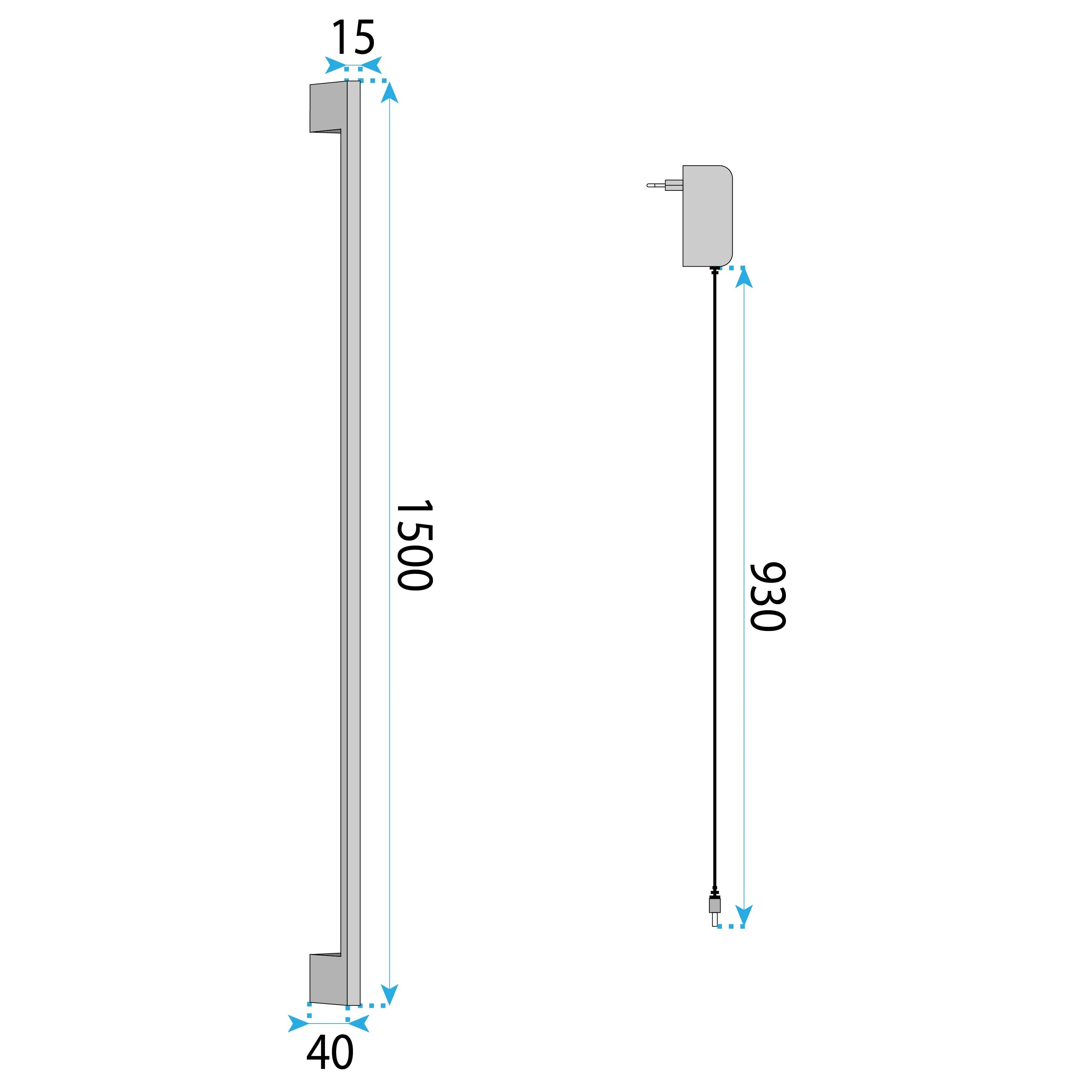 Toolight SIENINIS ŠVIESTUVAS LED LHJ066-W 150cm Juodas aprašymas - Prekės nuotrauka