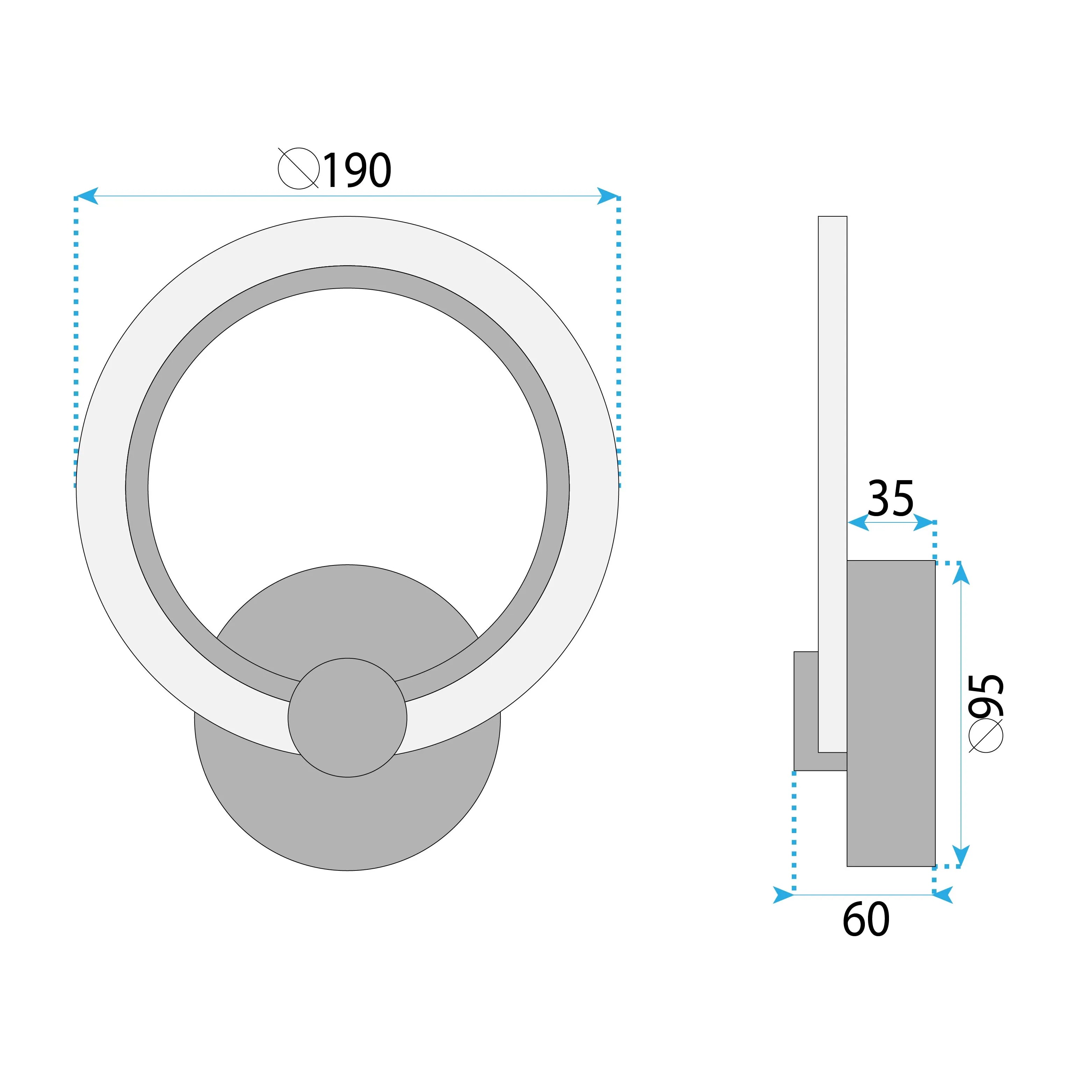 Toolight SIENINIS ŠVIESTUVAS LED LHJ067-W CHROME aprašymas - Prekės nuotrauka