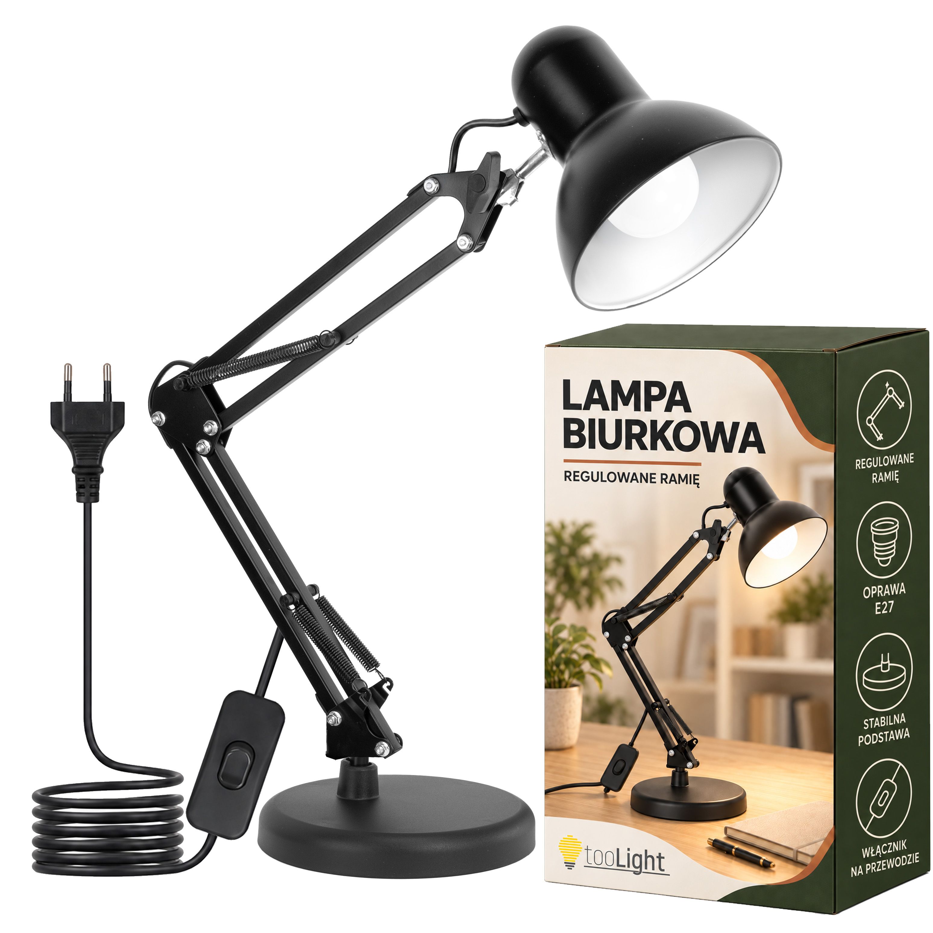 Toolight Stalinė Lempa Jnh042-1td Juodas aprašymas - Prekės nuotrauka