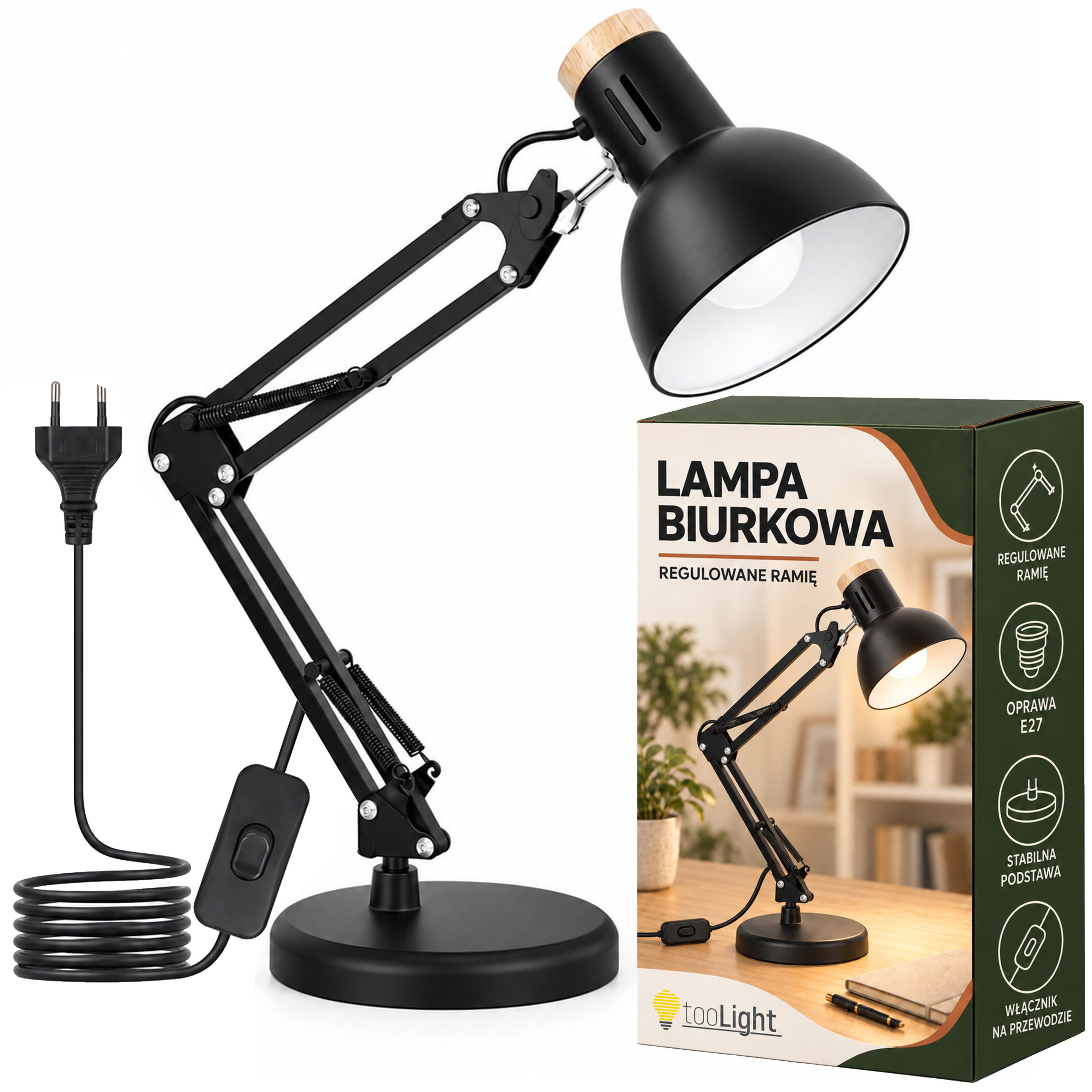 Toolight Stalinė Lempa Jnh044-1t Juodas aprašymas - Prekės nuotrauka