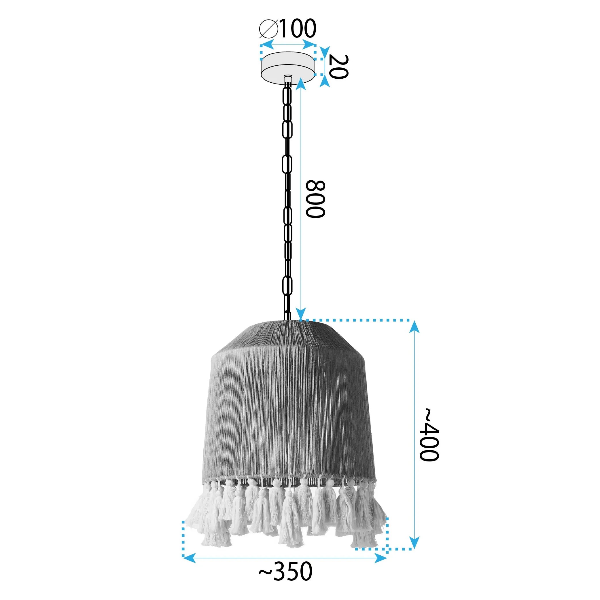 Pakabinamas šviestuvas Toolight Šviestuvas APP1734-1CP 30 cm aprašymas - Prekės nuotrauka