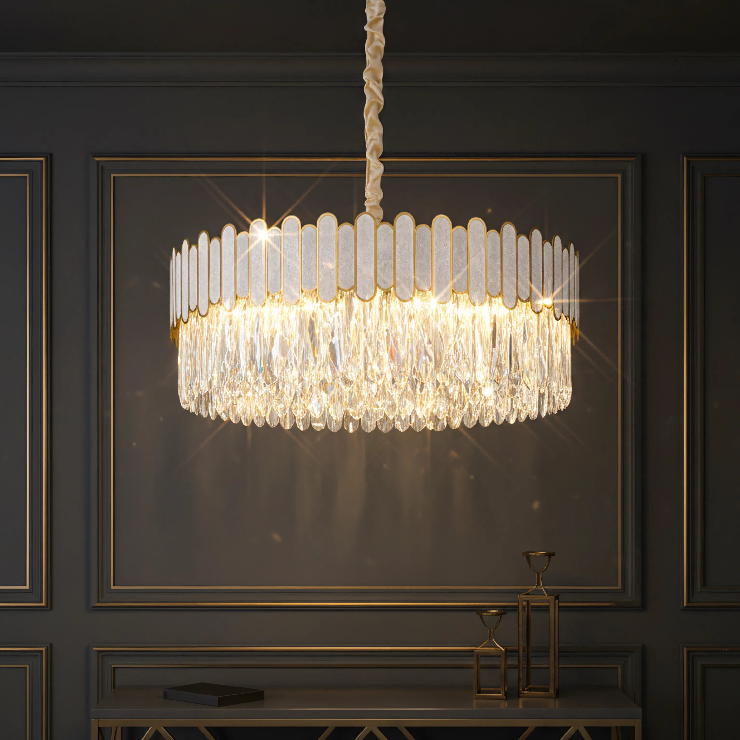 Pakabinamas šviestuvas Toolight Šviestuvas APP1747-8CP 60 cm Gold aprašymas - Prekės nuotrauka