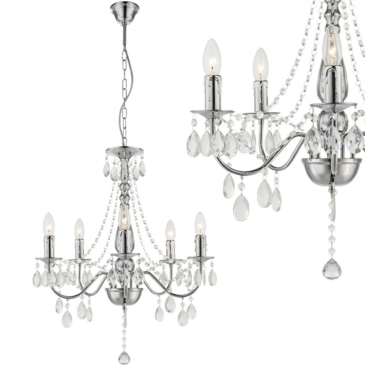 Pakabinamas šviestuvas Toolight Šviestuvas EBT014-5CP CHROME aprašymas - Prekės nuotrauka
