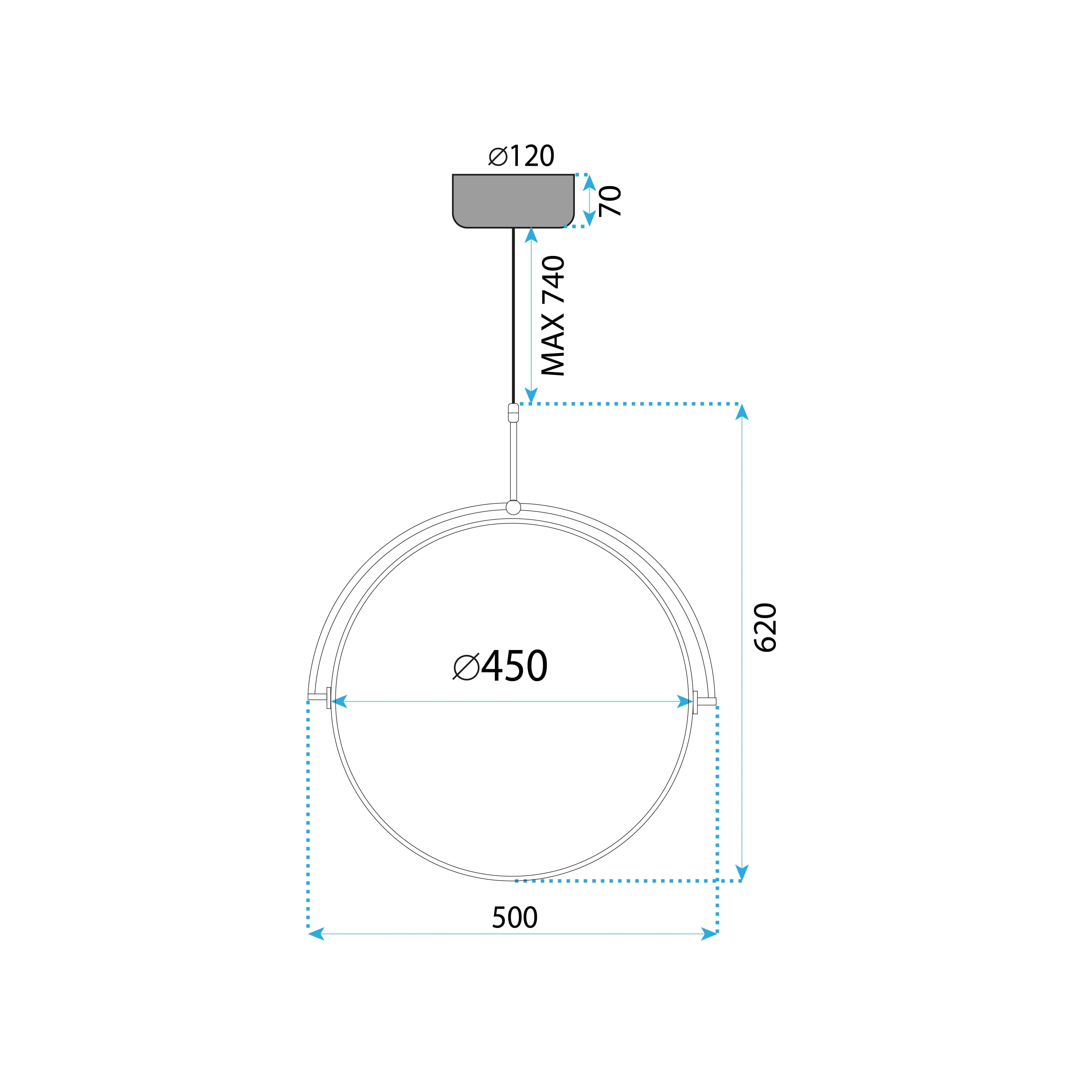 Toolight šviestuvas LED APP1427-C 50cm aprašymas - Prekės nuotrauka