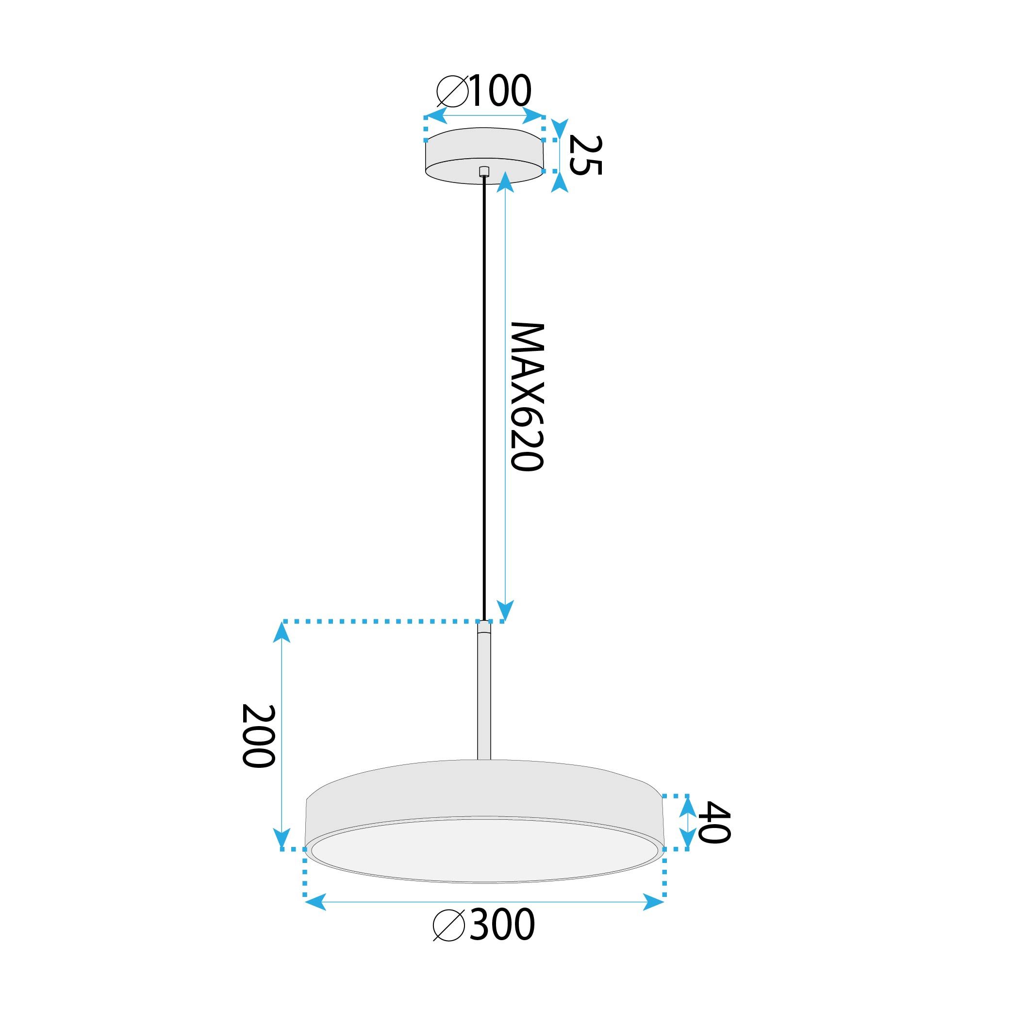 Pakabinamas šviestuvas Toolight šviestuvas LED APP1686-1CP 30CM GOLD aprašymas - Prekės nuotrauka