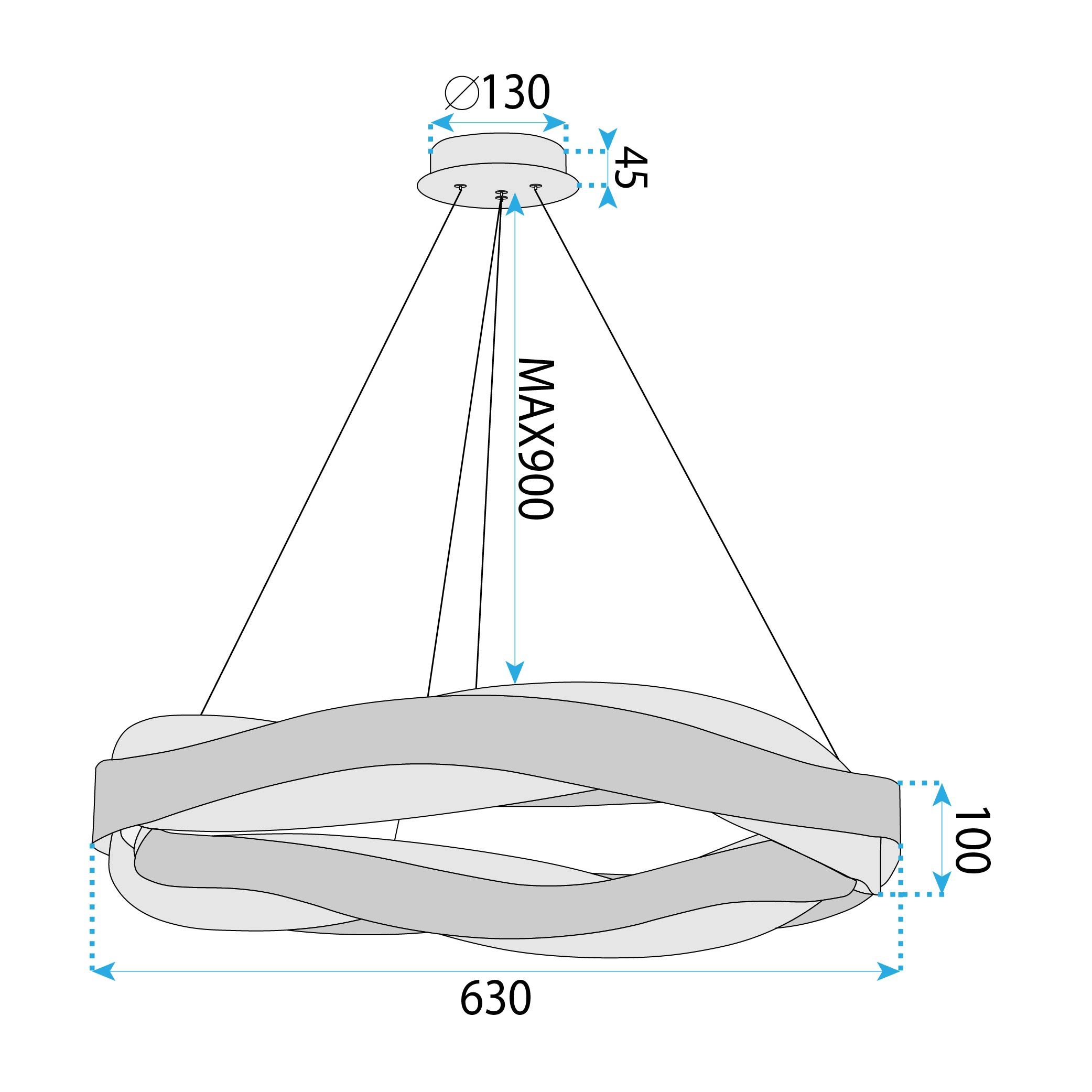 Lubinis šviestuvas Toolight Šviestuvas Led App1802-cp 120 Cm Gold aprašymas - Prekės nuotrauka